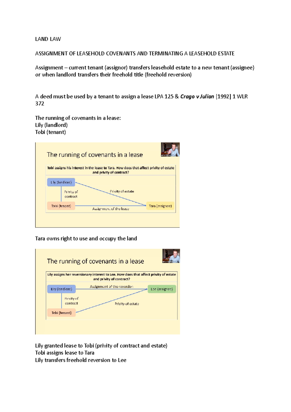 assignment land rules