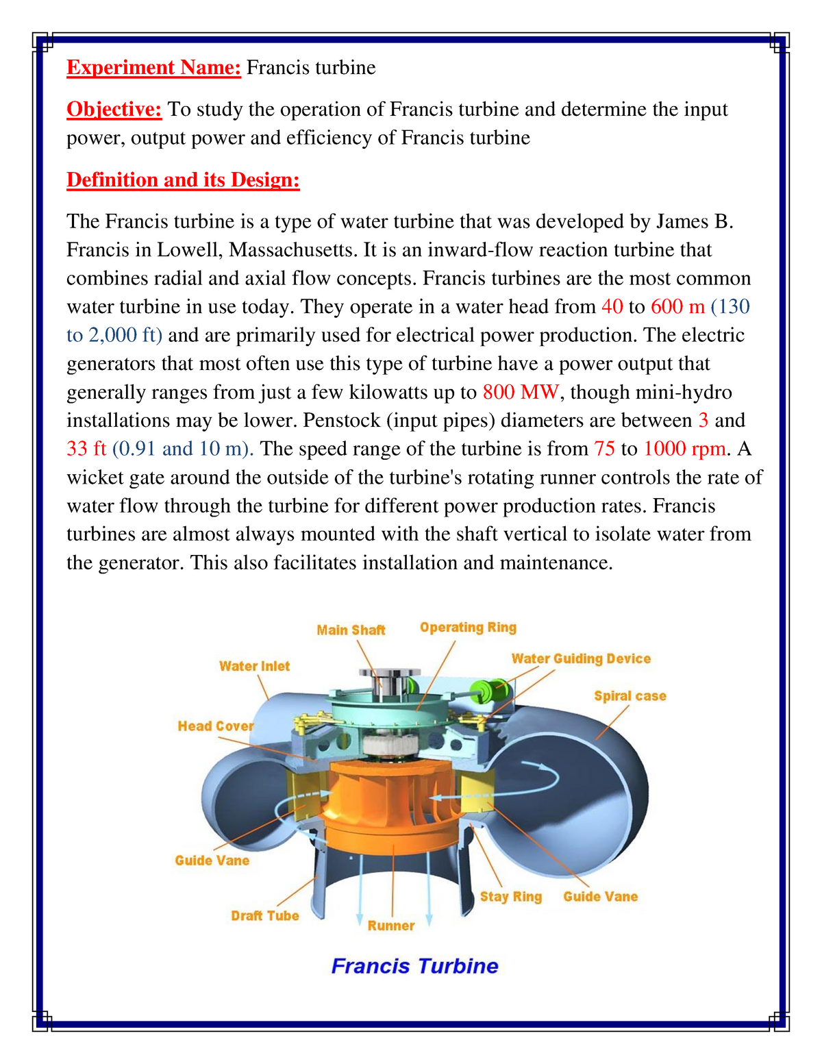 Francis turbine pdf