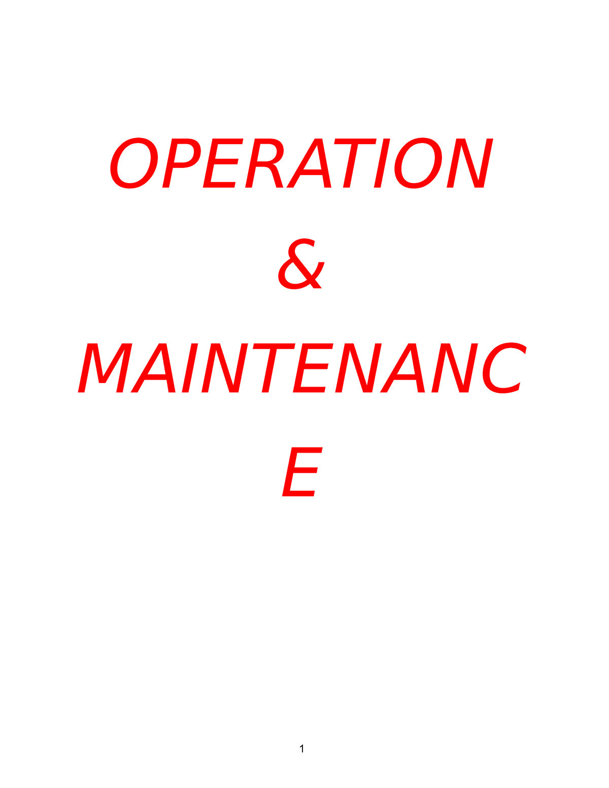 Substation Manual - 1 OPERATION & MAINTENANC E 2 OF SUBSTATI ON ...