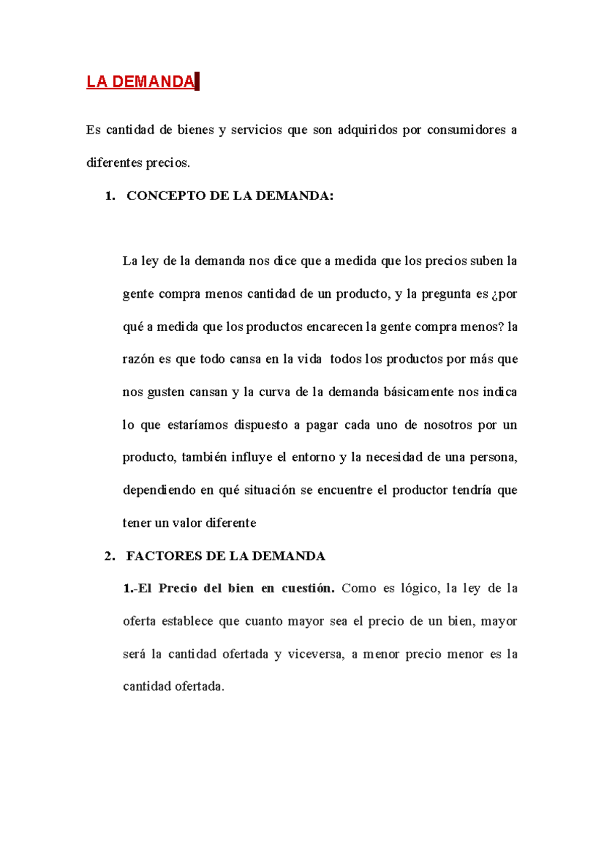 La Demanda Economía La Demanda Es Cantidad De Bienes Y Servicios Que Son Adquiridos Por 9034