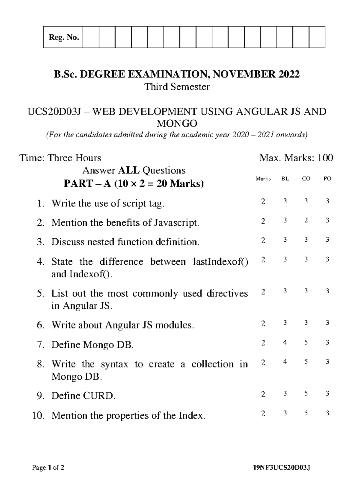 UCS20D03J - Web app qpapers - Page 1 of 2 19NF3UCS20D03J B. DEGREE ...