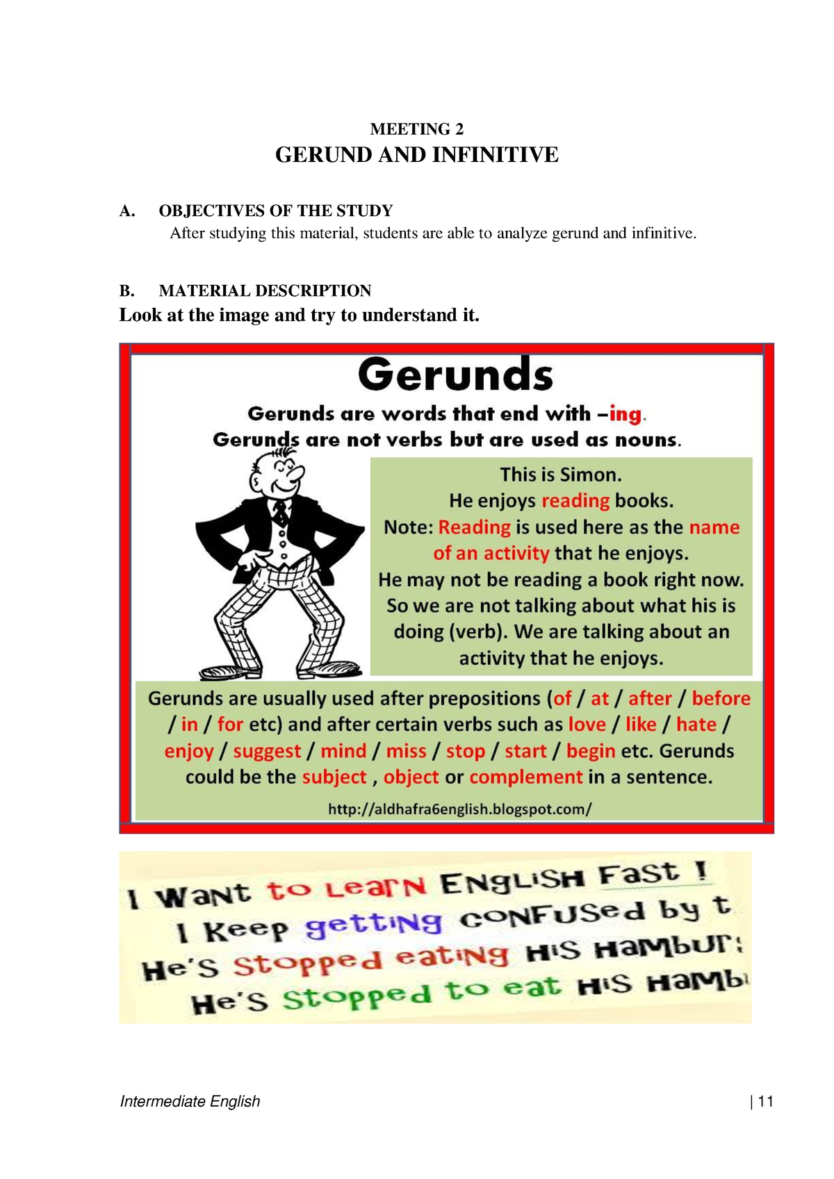 English 2-02- Structure Infinitive Gerund - MEETING 2 GERUND AND ...