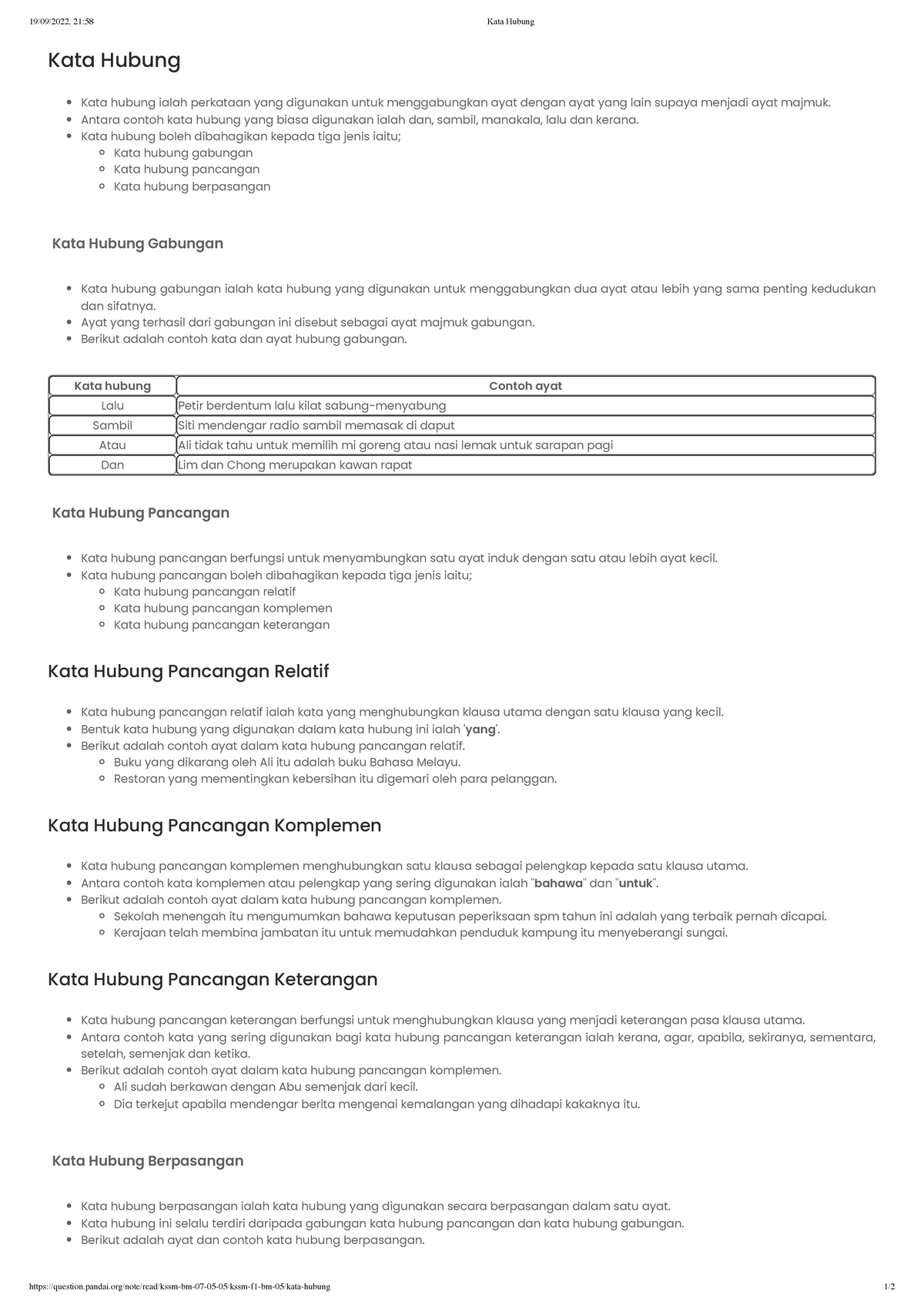 Contoh Ayat Kata Hubung Pancangan Komplemen Untuk - vrogue.co