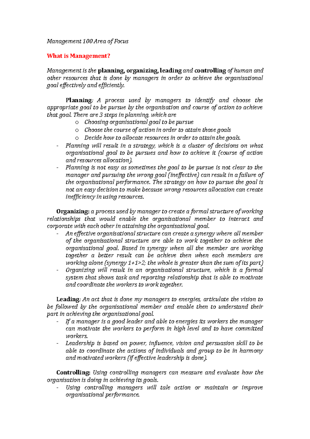 management-100-area-of-focus-management-100-area-of-focus-what-is