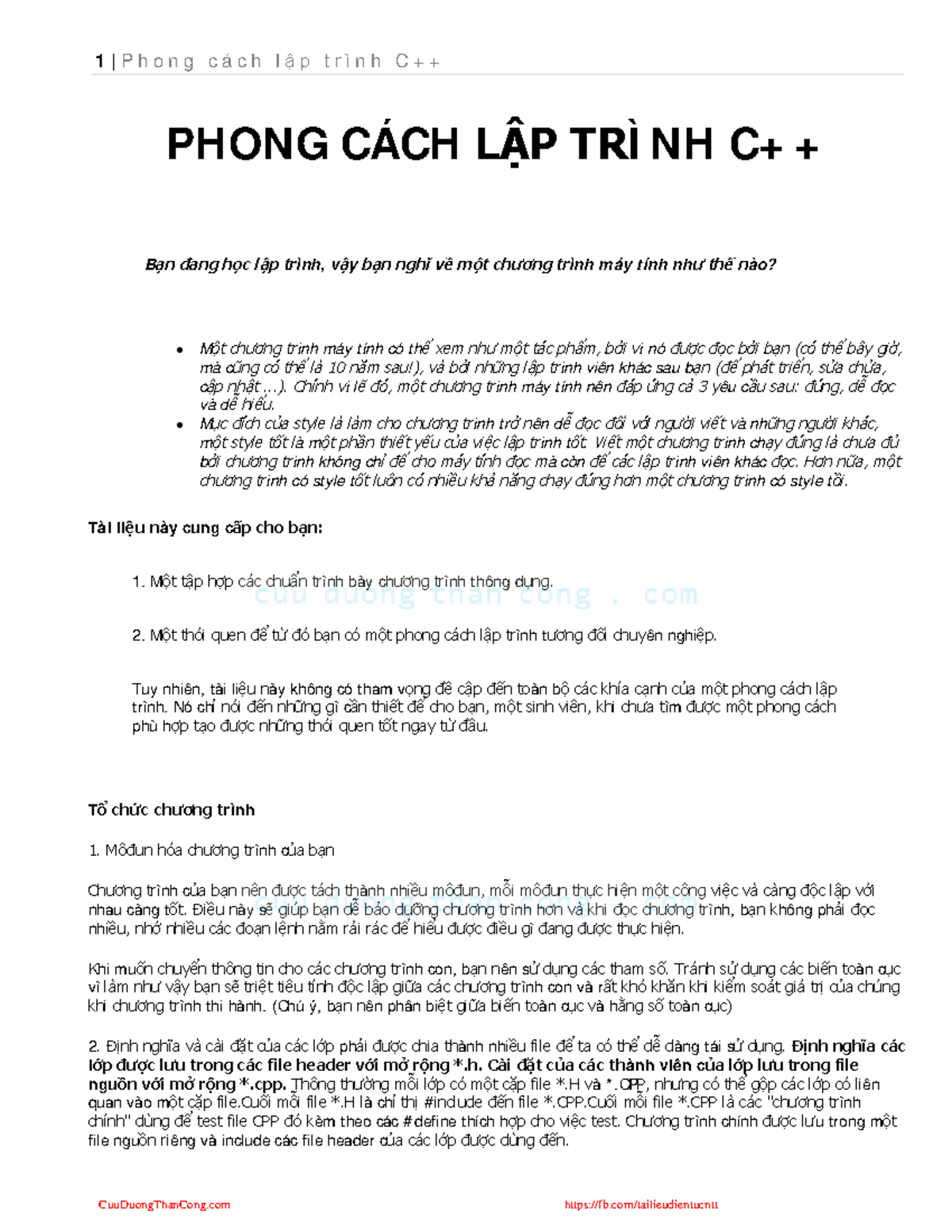 Laptrinh C 1 - lập trình c++ - PHONG CÁCH LẬP TRÌNH C++ B ạn đang học ...