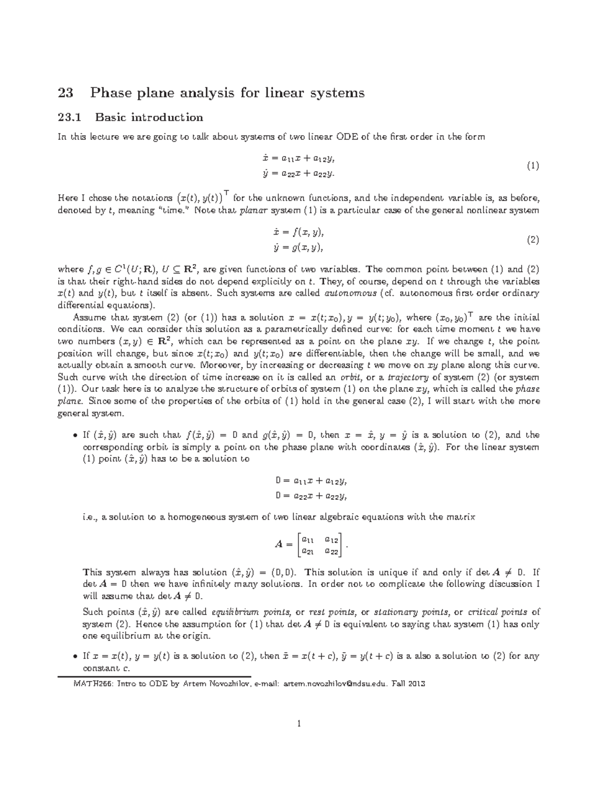 lecture-23-23-phase-plane-analysis-for-linear-systems-23-basic