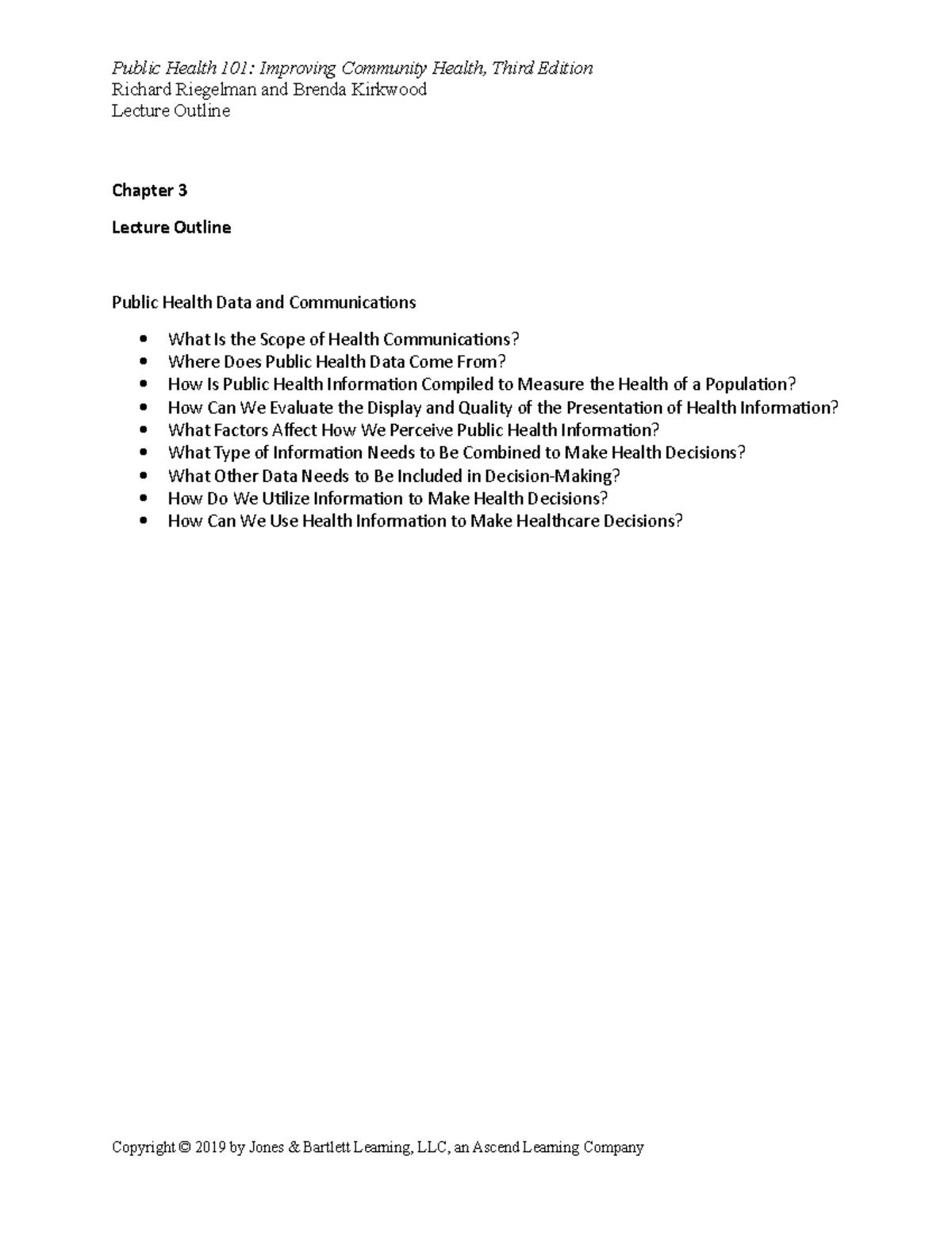 LOUT CH03 Questions Public Health 101 Improving Community Health