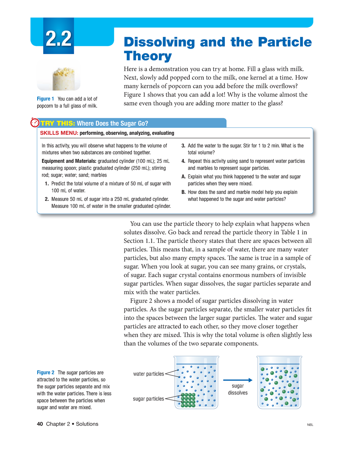 2 2 dissolving and the particle theory - sugar dissolves water ...