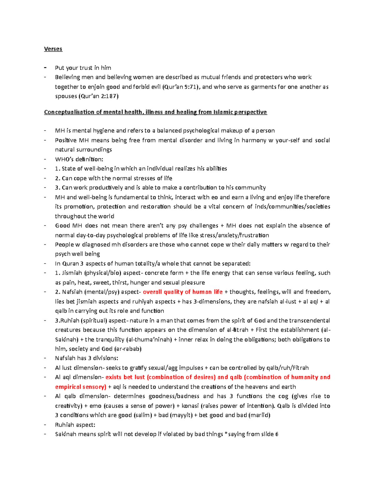 Islamic Final Notes - Verses Put your trust in him Believing men and ...