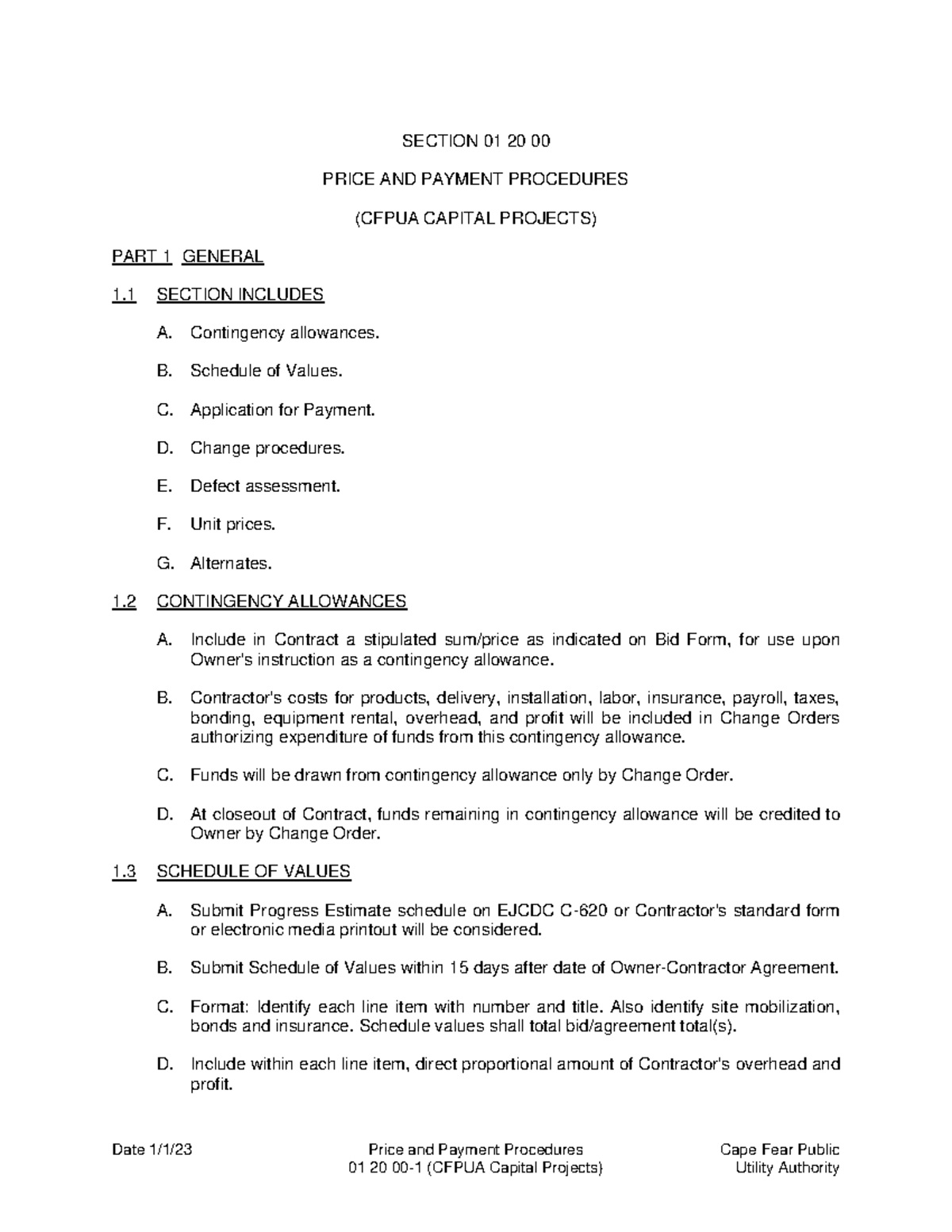 01 20 00 CAP Price and Payment Procedures 202301111006142378 Date 1/1
