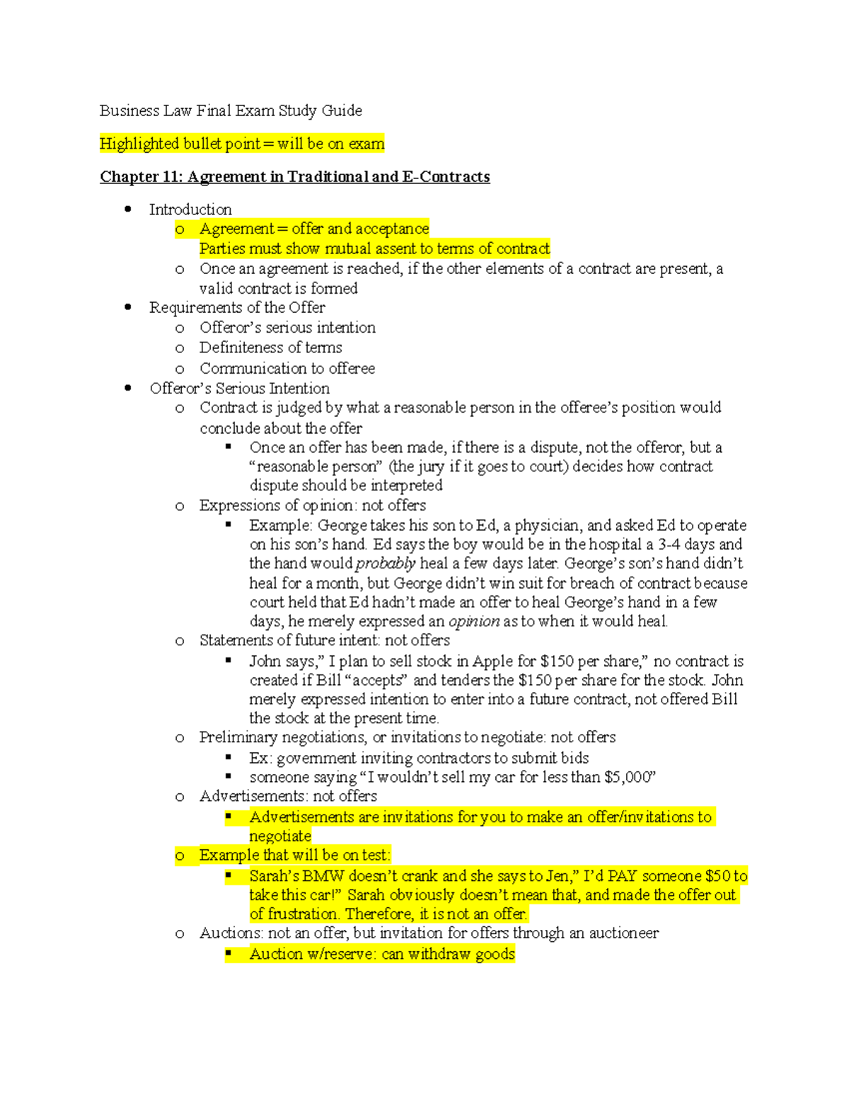 BLSG2 - Lecture Notes All - Business Law Final Exam Study Guide ...