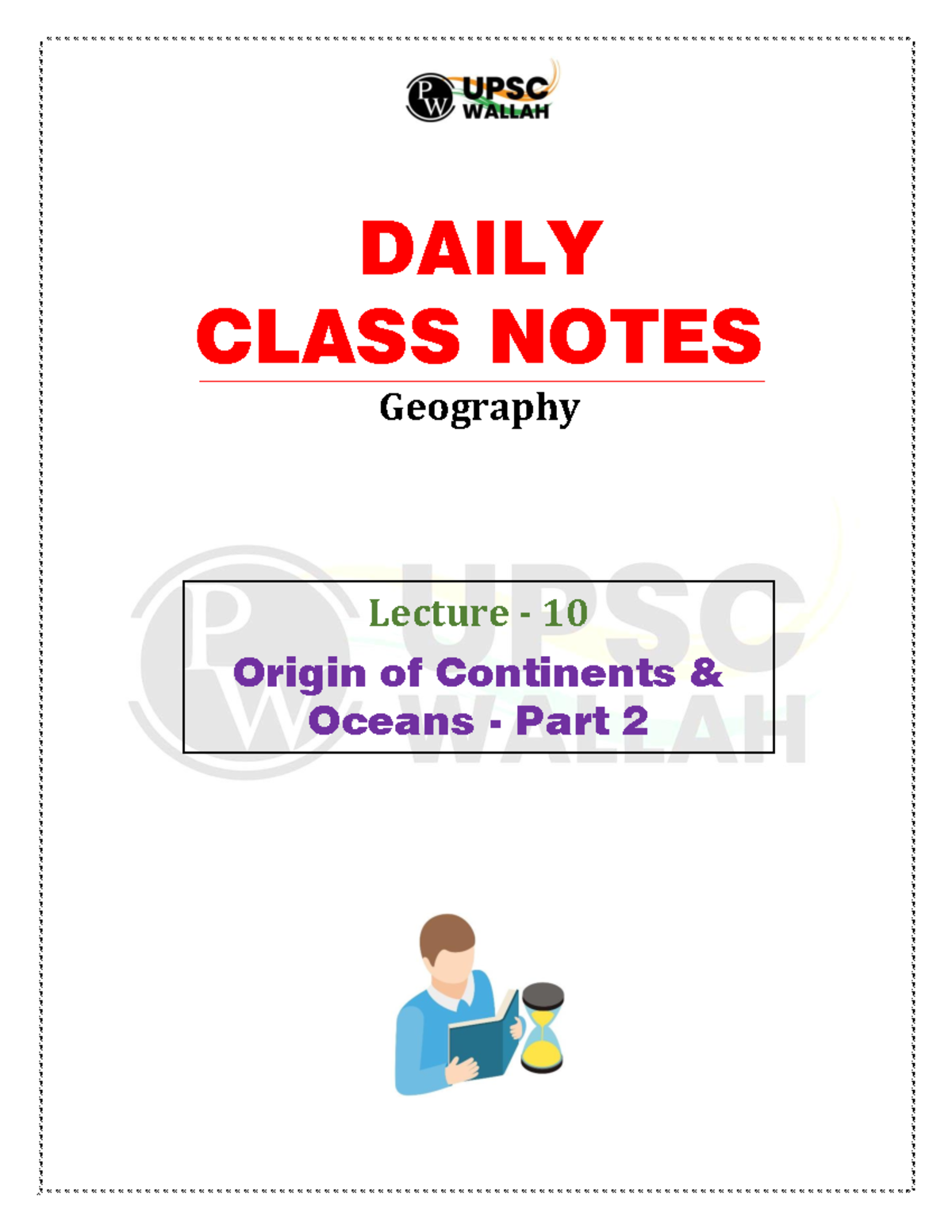 Geography upsc10 Notes Lecture 10 Origin of Continents & Oceans