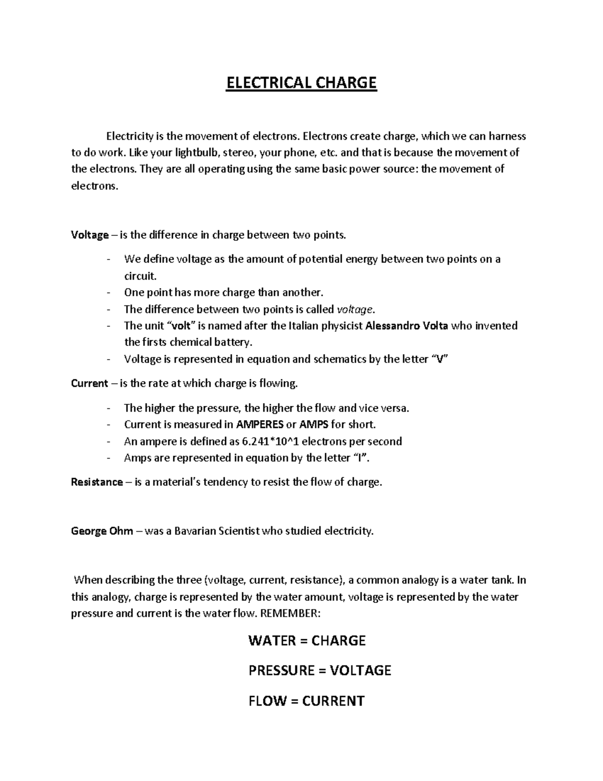 Fundamentals of Electronics ( Electrical Charge) - ELECTRICAL CHARGE ...