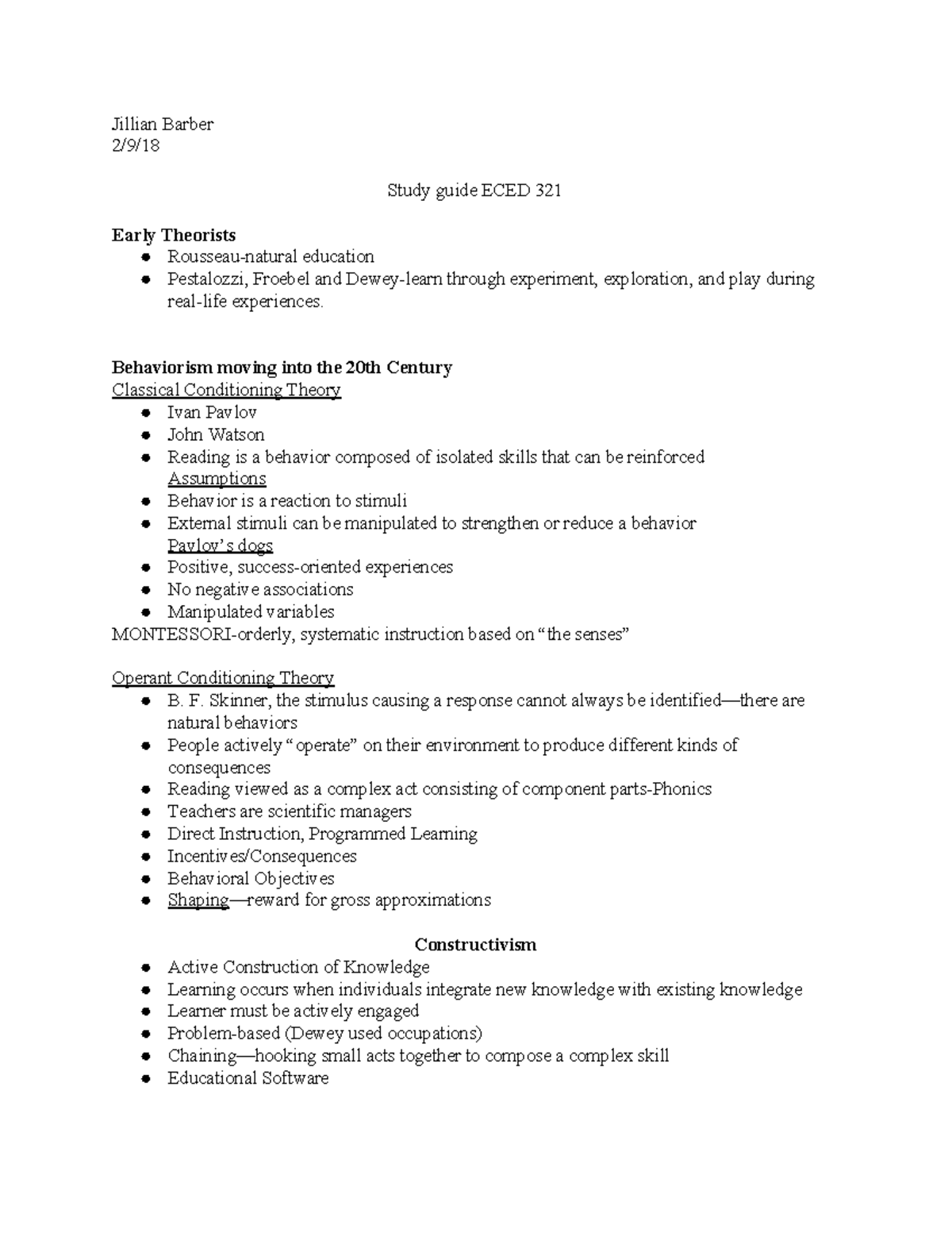 ECED321 Study Guide CH1 - Jillian Barber Study guide ECED 321 Early ...