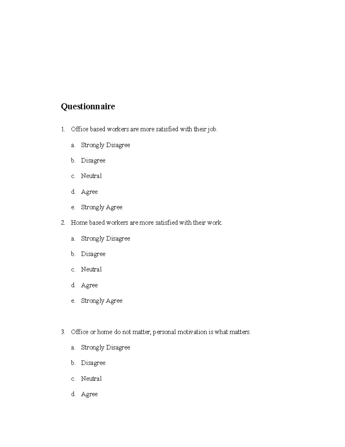 5859 Chart Questionnairecas 31 - Questionnaire Office based workers are ...