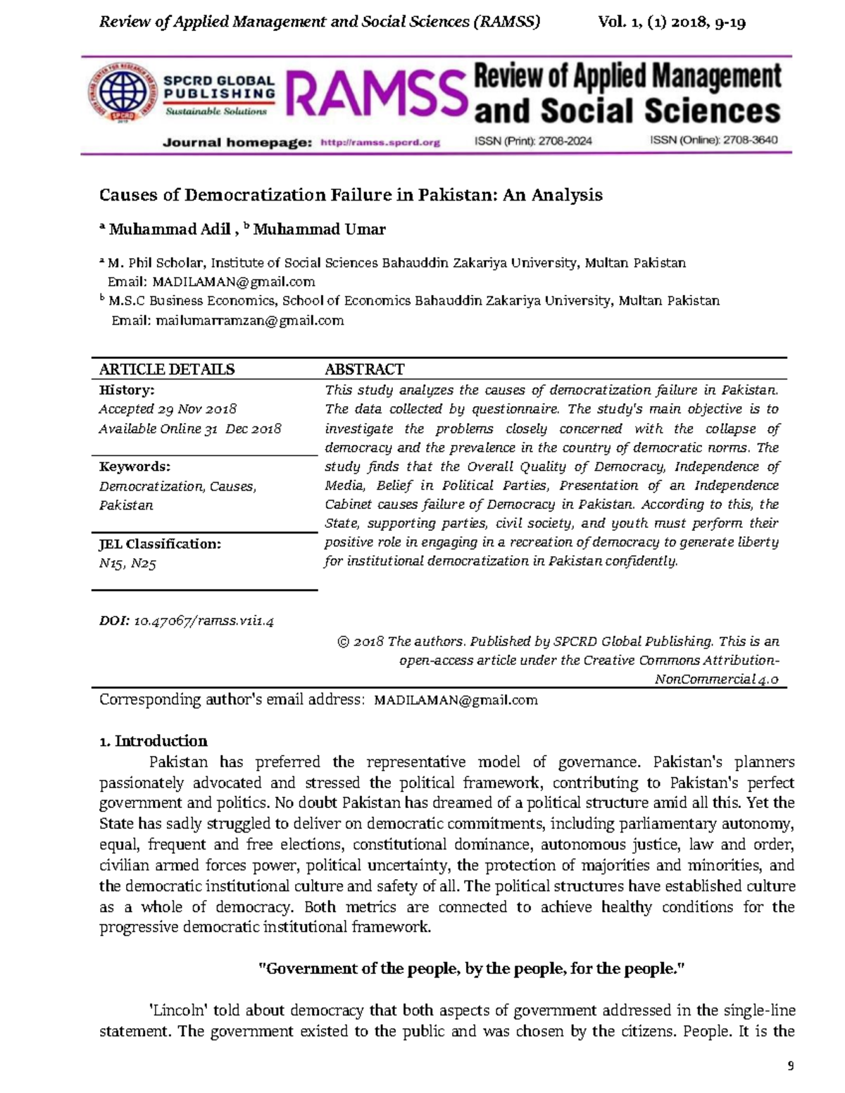 4-Article Text-137-1-10-20210211 - Causes of Democratization Failure in ...