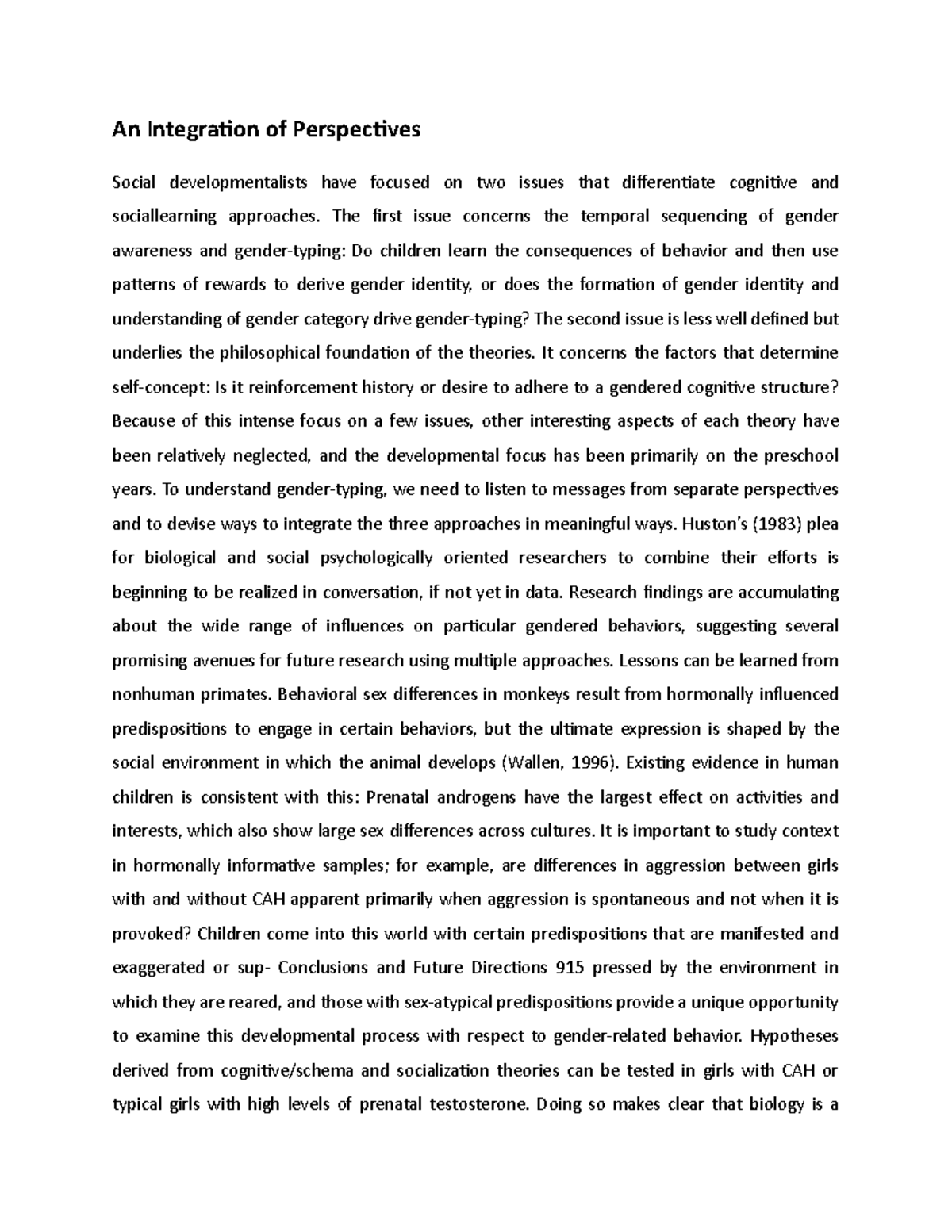 An Integration of Perspectives - An Integration of Perspectives Social ...