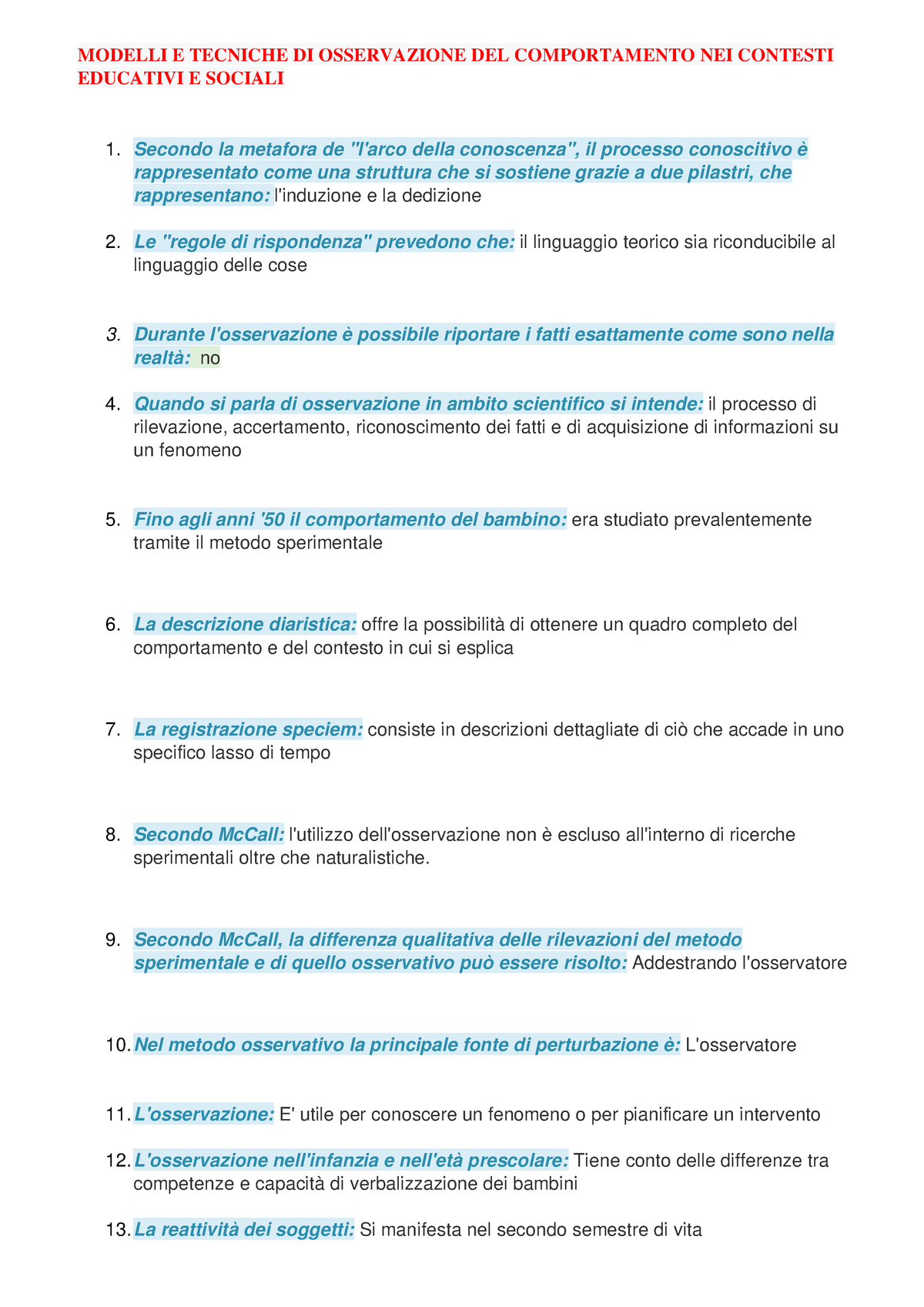 Modelli E Tecniche Di Osservazione Del Comportamento Nei Contesti Educativi E Sociali Modelli