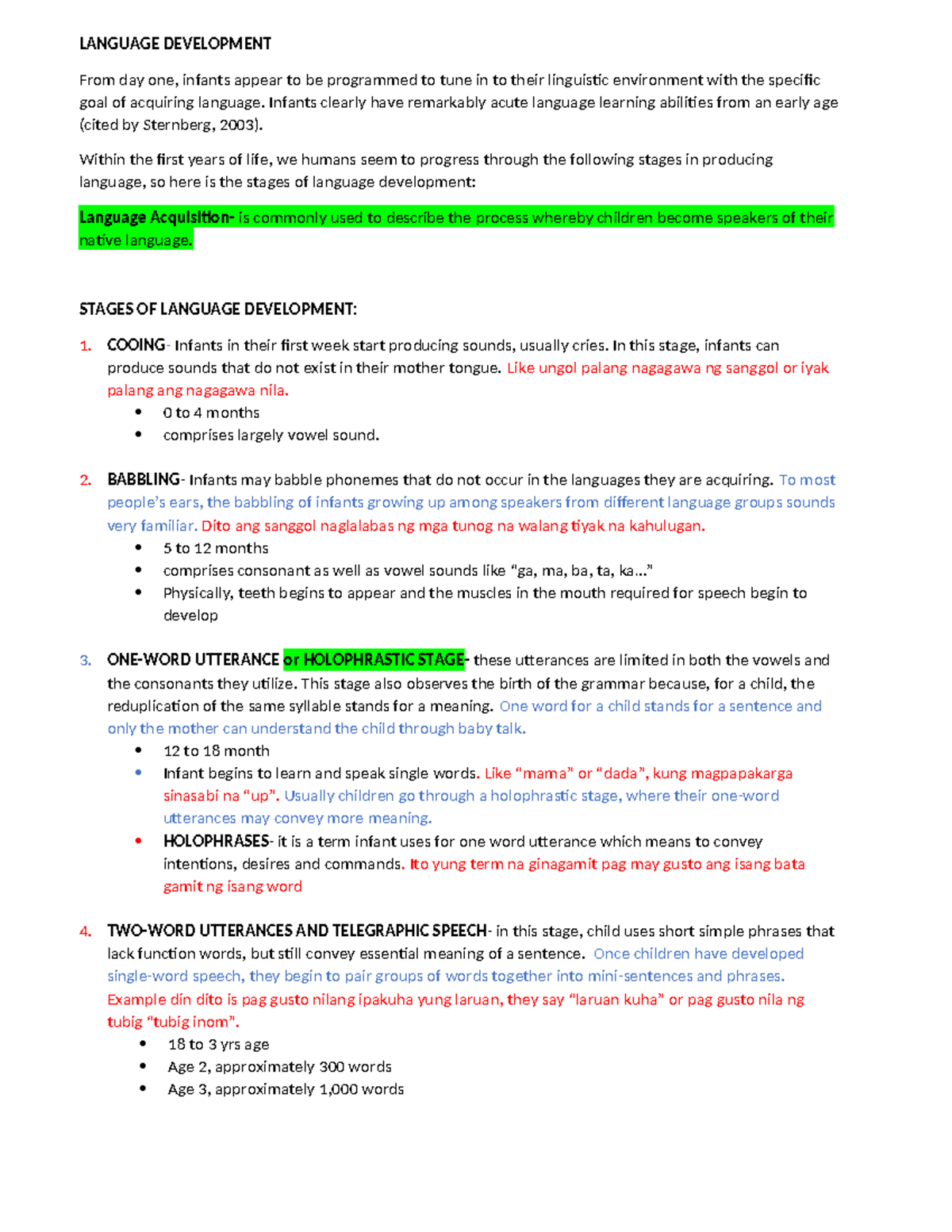 Language Development - It is under Child and Adolescent subject ...