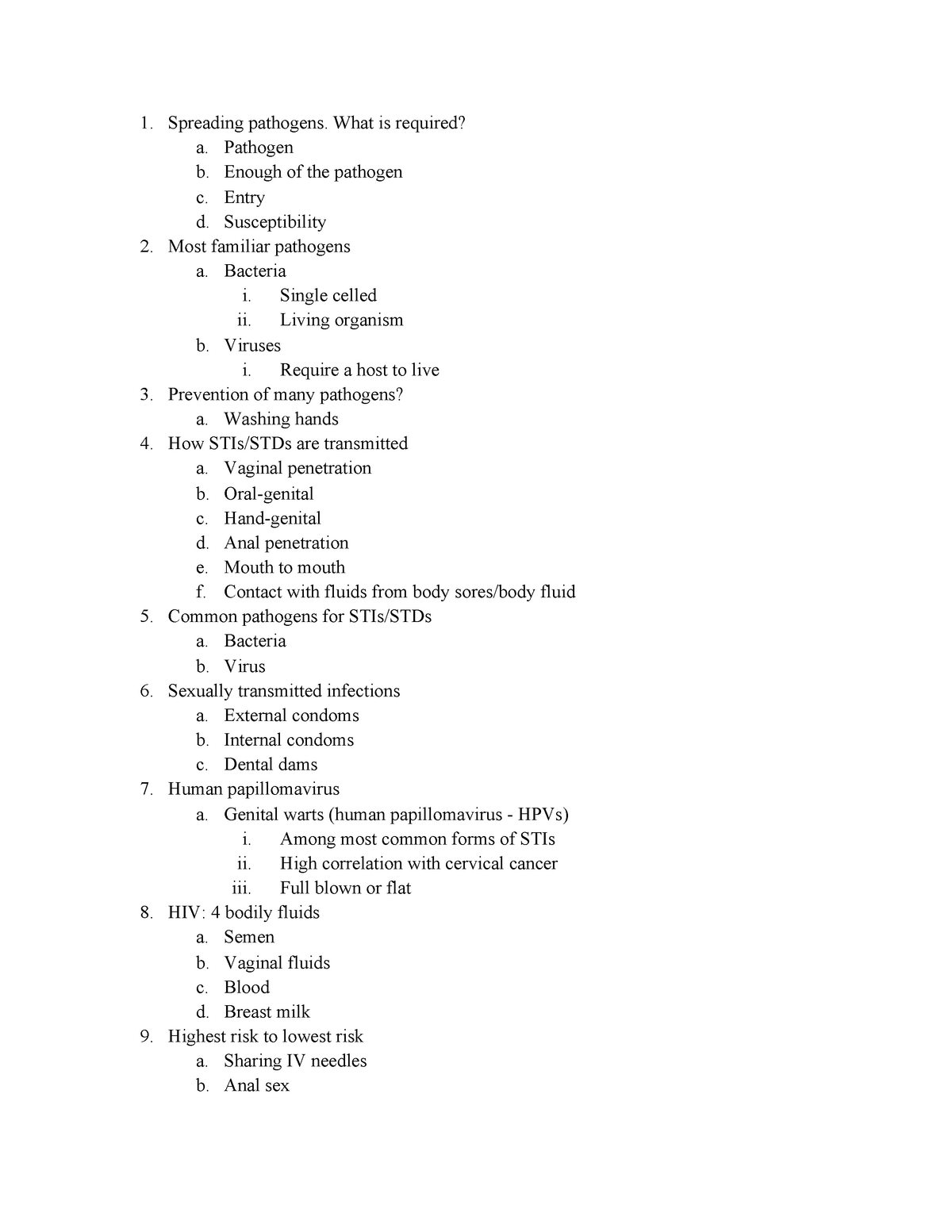 Sexually Transmitted Diseases - Spreading Pathogens. What Is Required ...