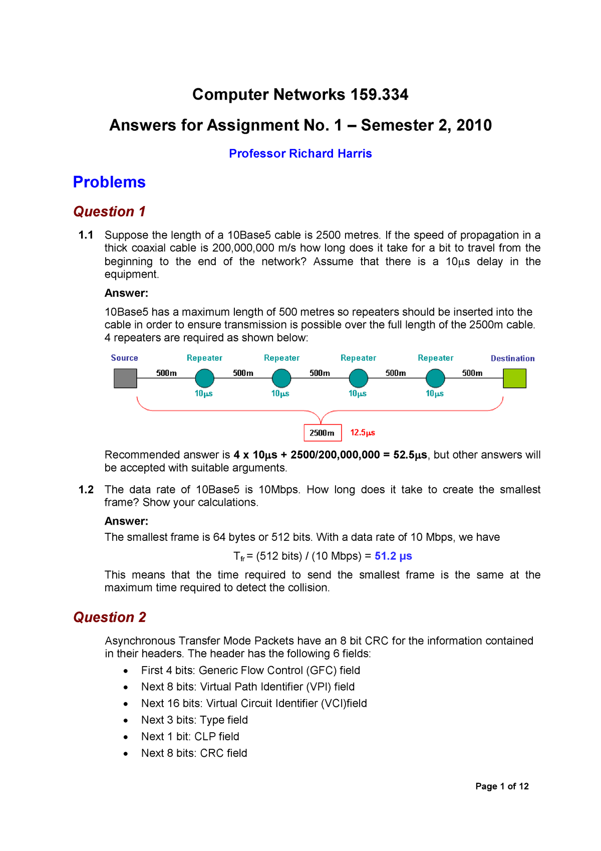 computer networks assignment questions with answers