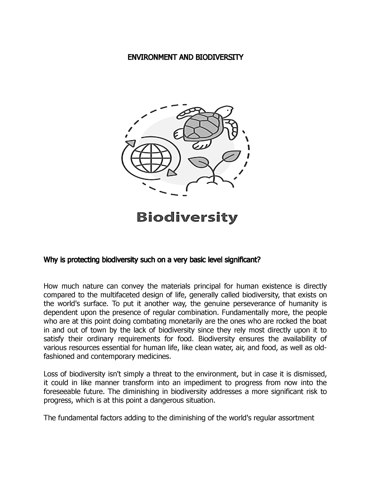 protecting biodiversity essay