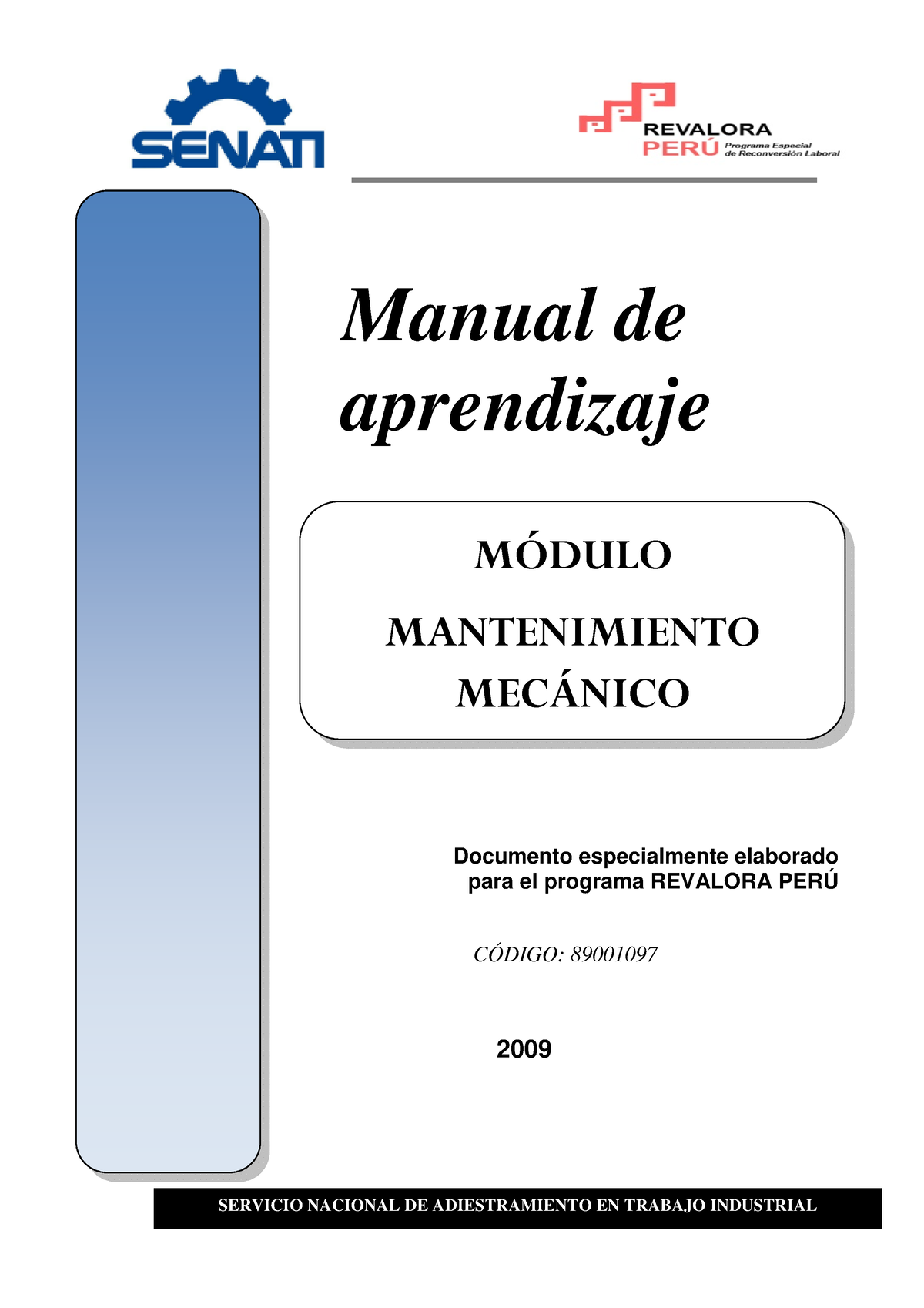 Mantenimiento Mecanico Presentación Manual De Aprendizaje Documento Especialmente 7884