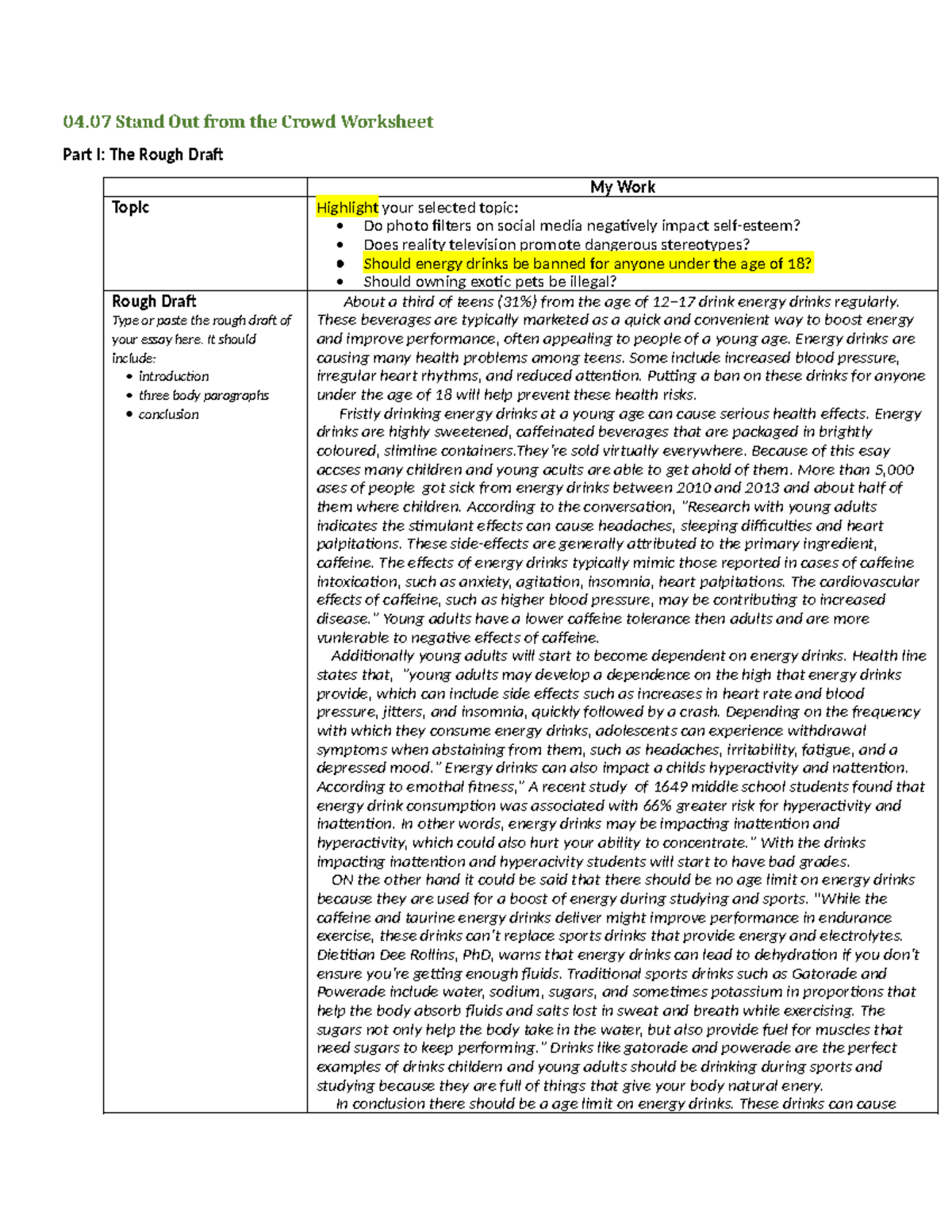 04-07-worksheet-04-stand-out-from-the-crowd-worksheet-part-i-the