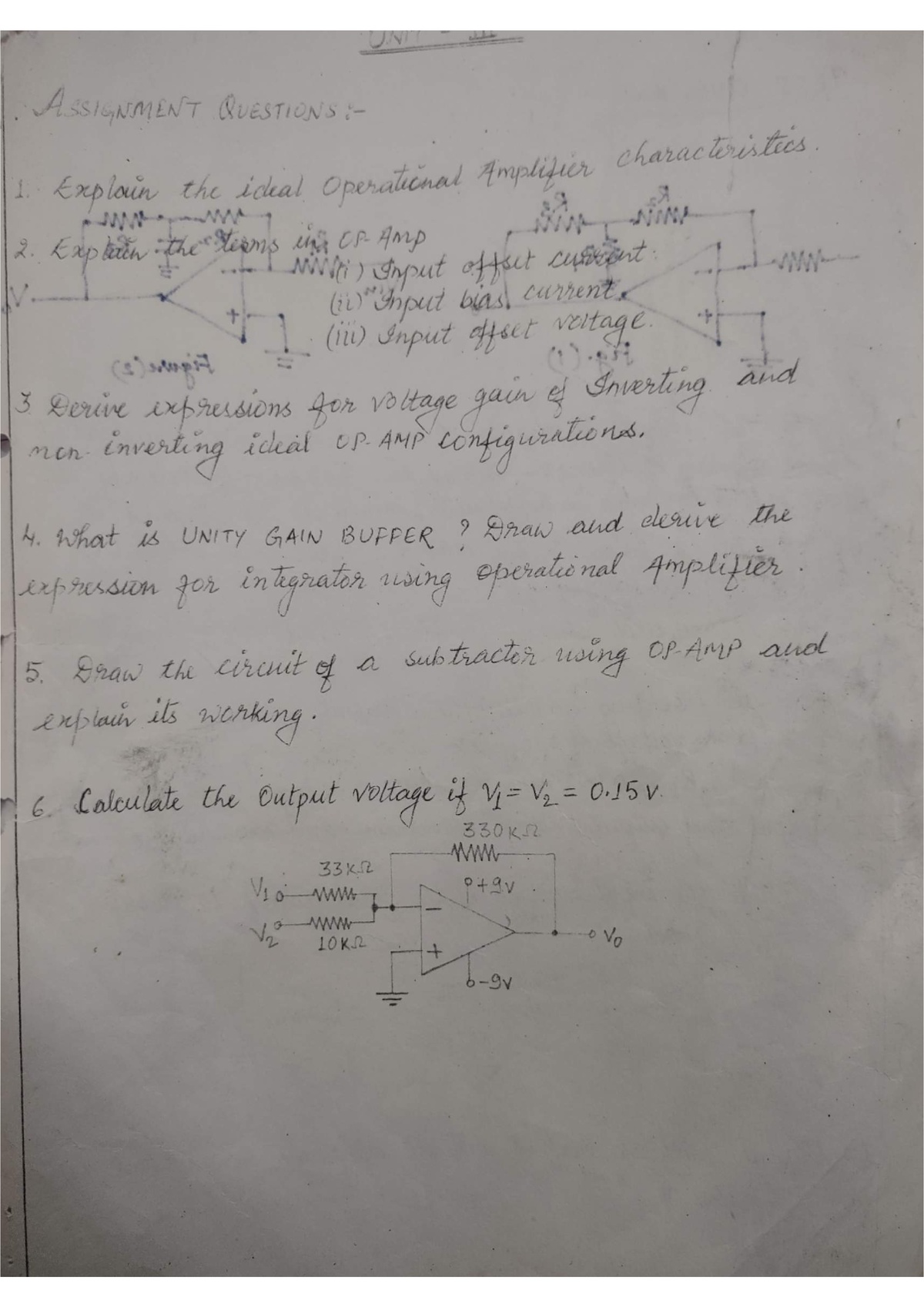 Question Bank Op-Amp - NOTES - B.tech Electronics And Communication ...