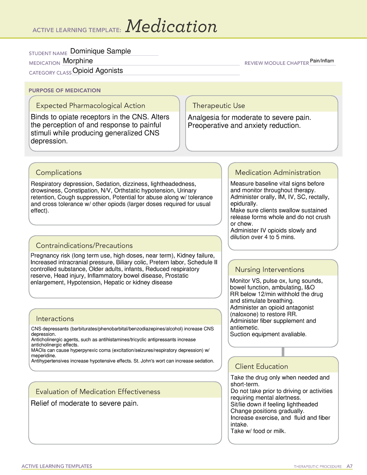 Medication Morphine Active Learning Template Active L vrogue co