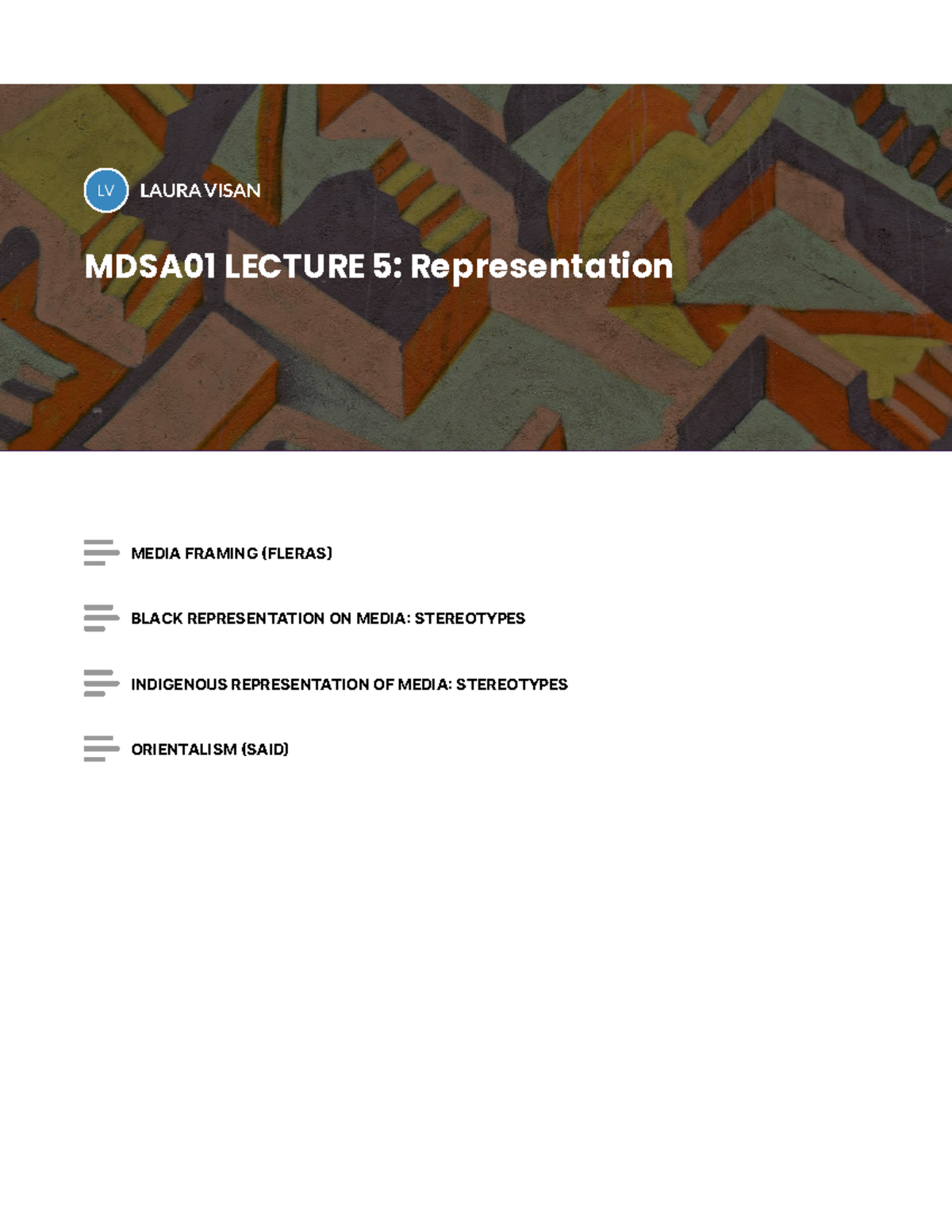 MDSA01 Lecture 5 Representation - MEDIA FRAMING FLERAS BLACK ...