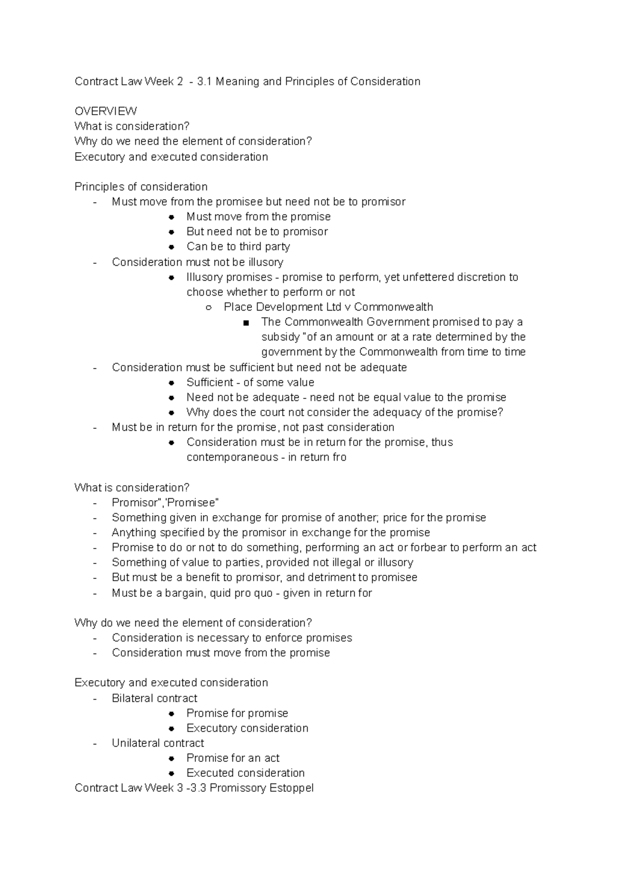 Contract Law Week 2 - Studocu