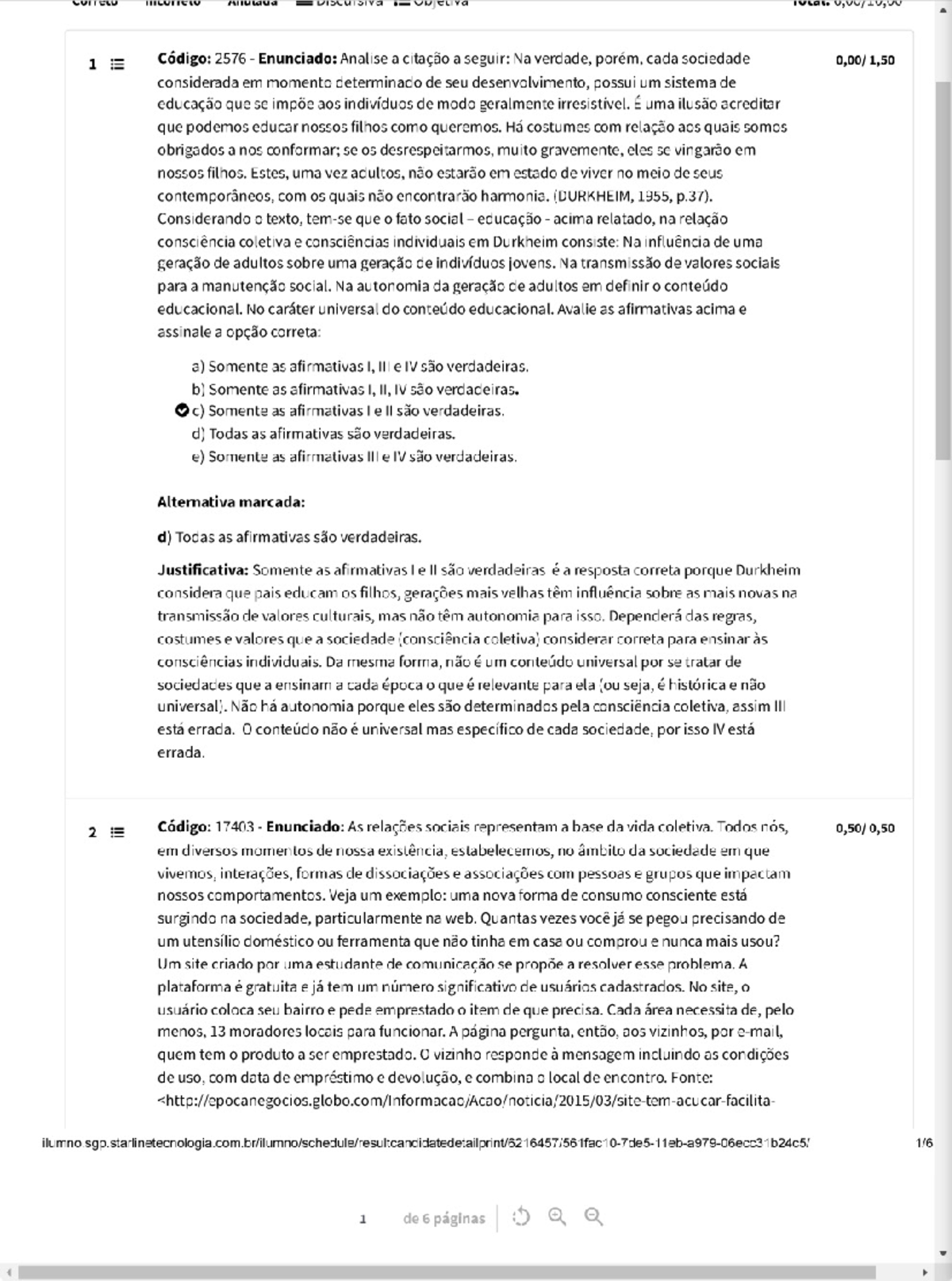 SOC7 - AVALIAÇAO SOCIOLOGIA UNIVERSIDADE - Sociologia - Studocu