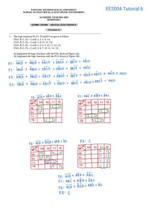 EE2004 Tut2 - Solution - EE2004 Tutorial 2 Assoc Prof See Kye Yak Email ...