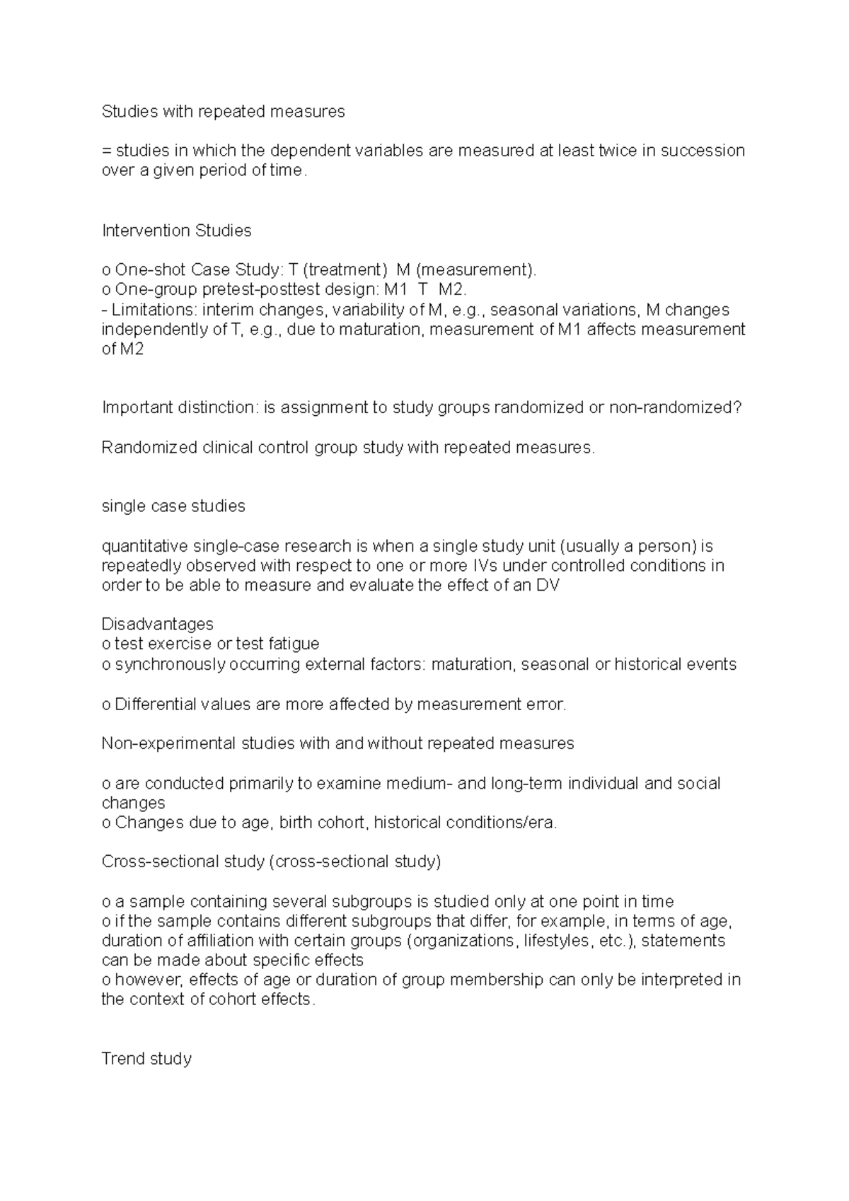 studies-with-repeated-measures-intervention-studies-o-one-shot-case