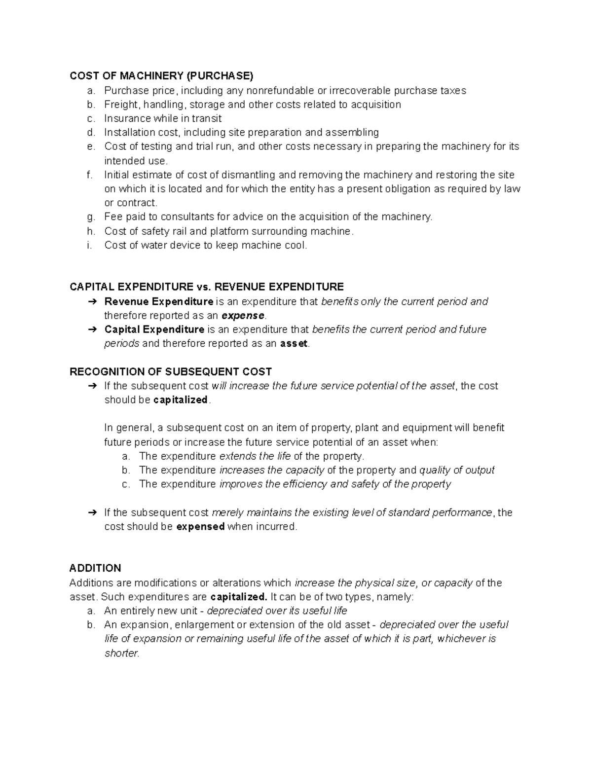 Lecture 3 (Concepts) - Capital vs. Revenue Expenditures - Google Docs ...