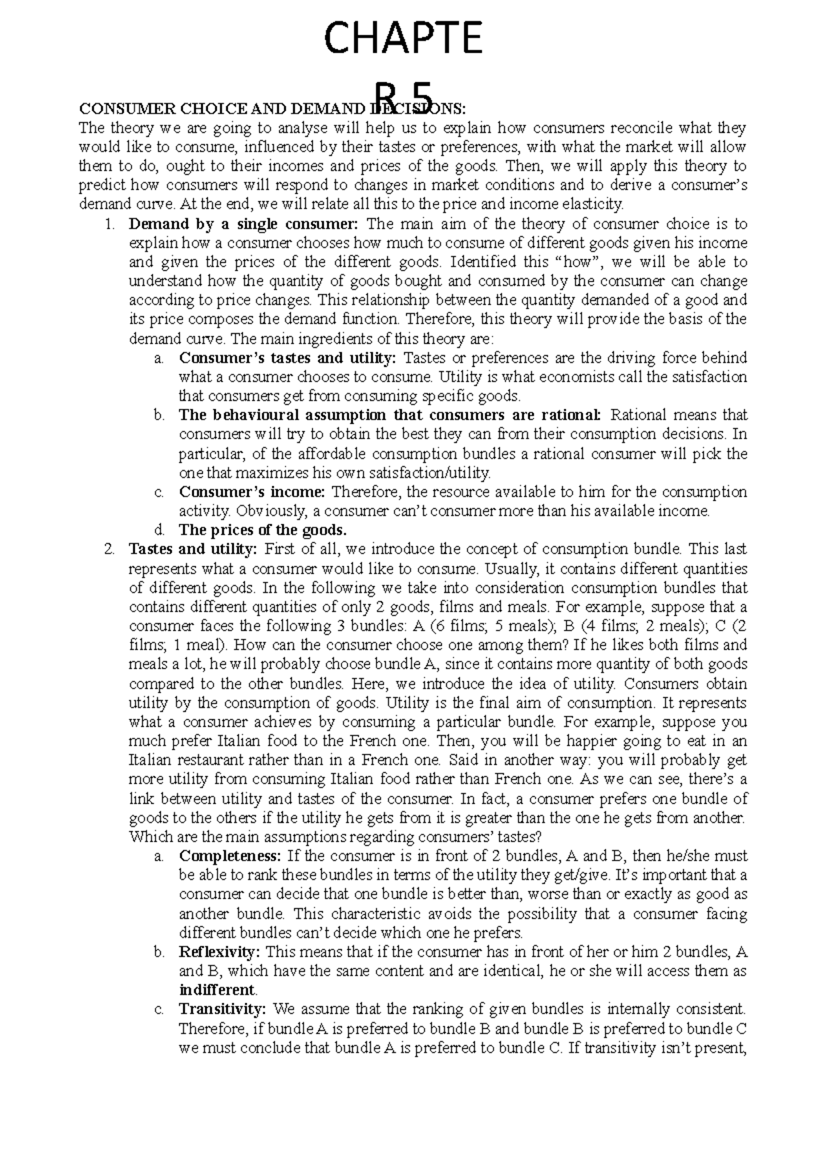 Chapter 5 - Questo file contiene un riassunto del capitolo 5 di ...