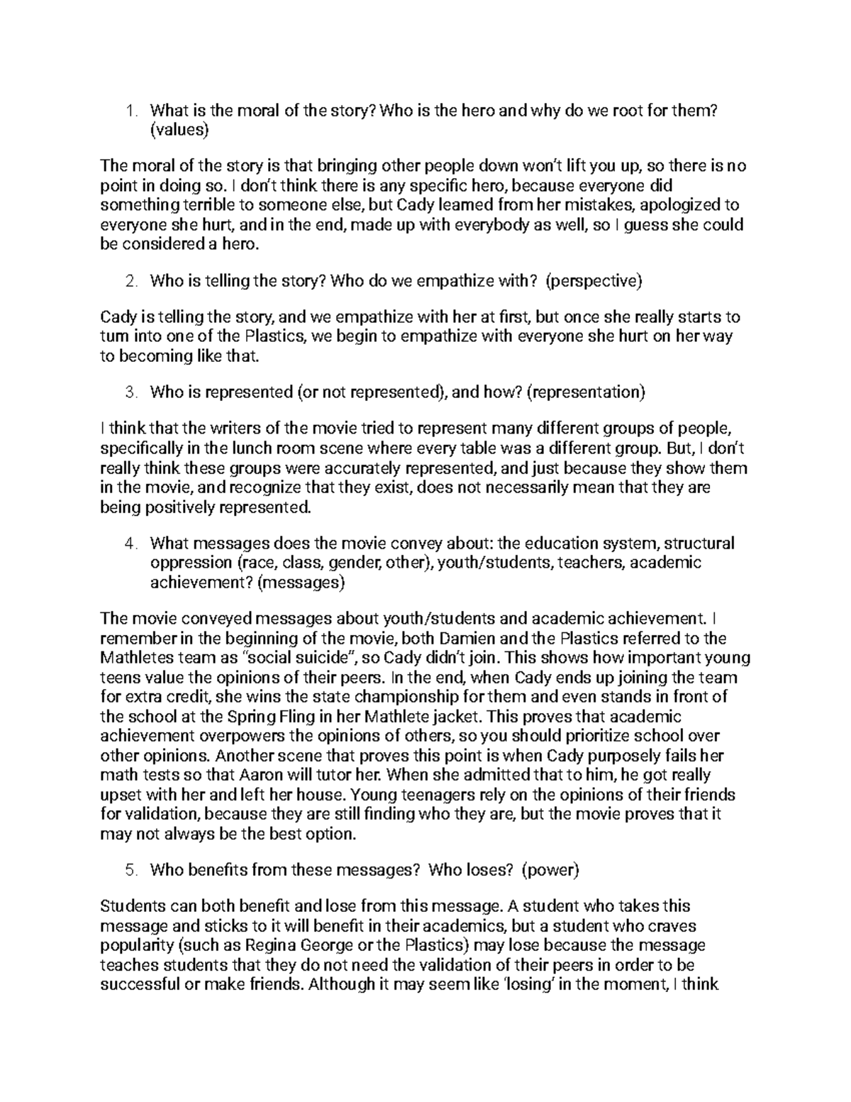 Module 2 Movie Guide - What is the moral of the story? Who is the hero ...