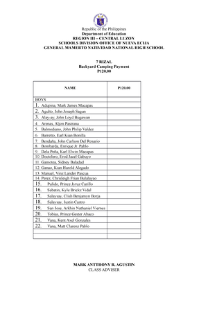 Iana Angel V. Lagmay Salin sa Filipino - Mabini Extension,Cabanatuan ...