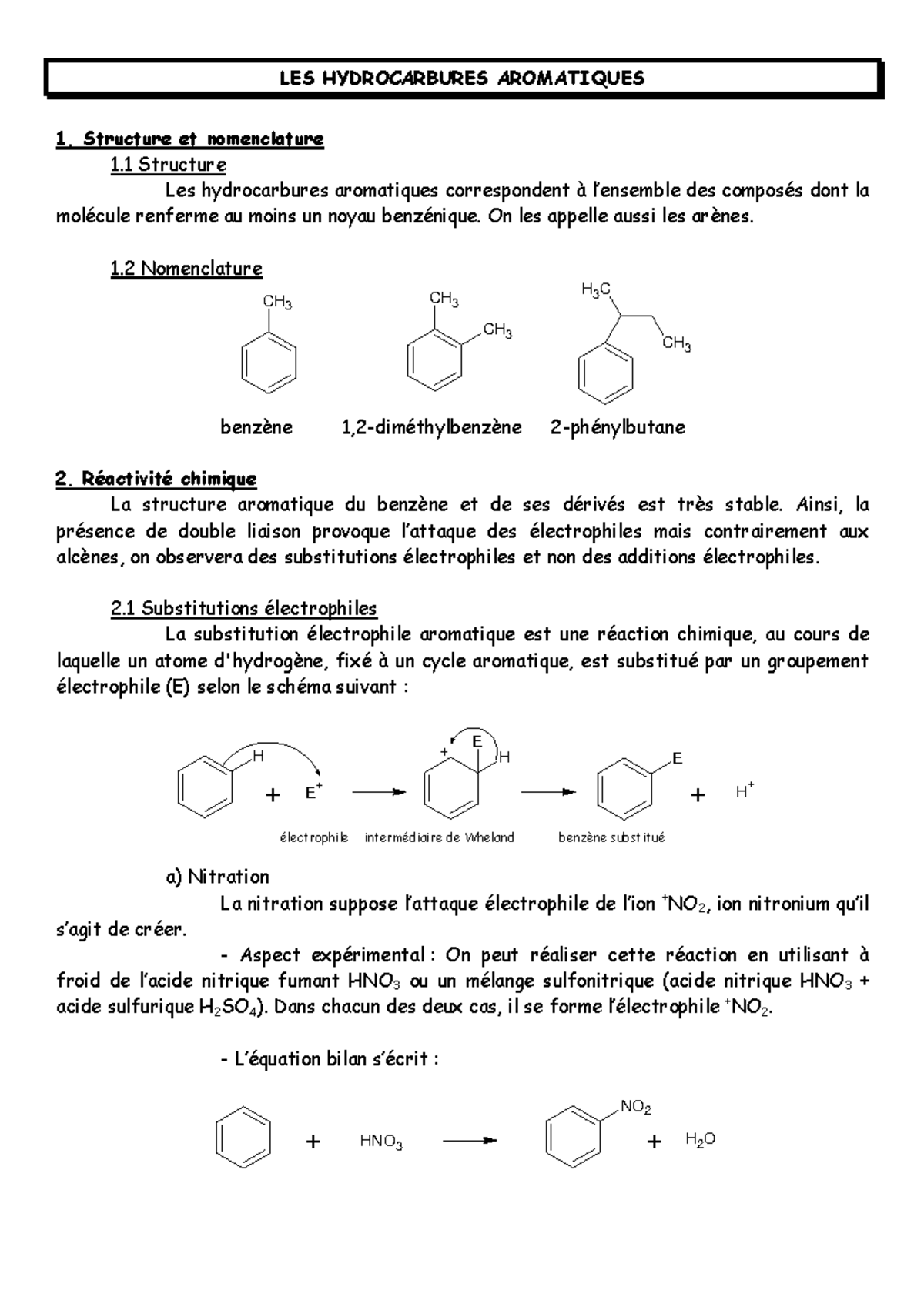 LES Hydrocarbures Aromatiques - LES HYDROCARBURES AROMATIQUES 1 ...