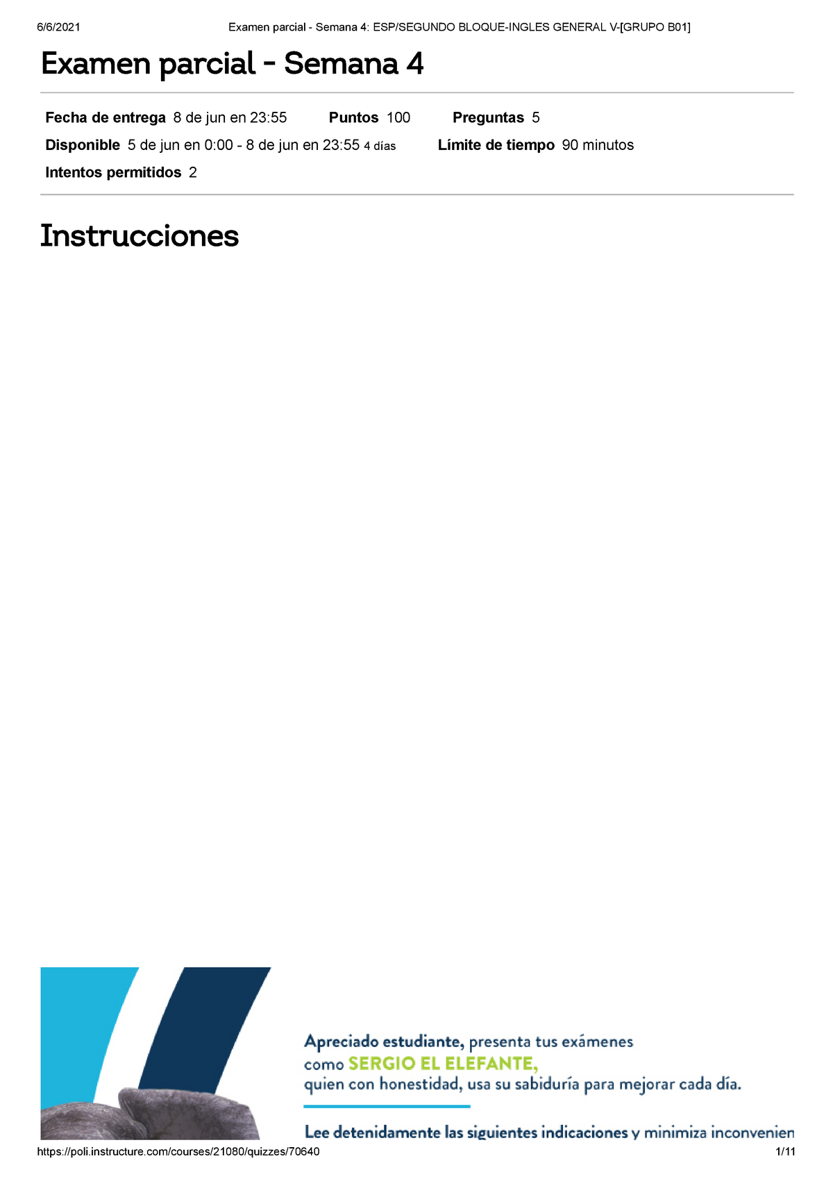 Examen Parcial - Semana 4 ESP Segundo Bloque- Ingles General V-[ Grupo ...