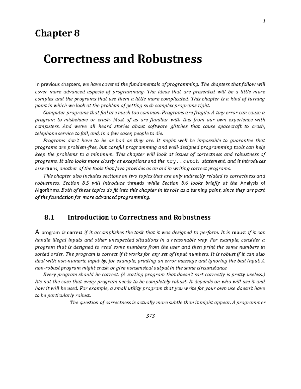 Chp2 java notes 1 chapter 8 correctness and robustness in previous