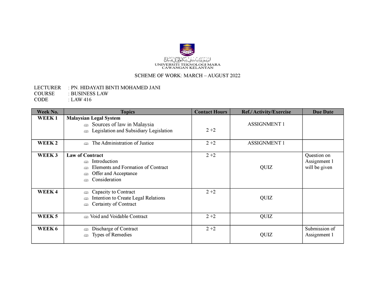 assignment law 416 uitm