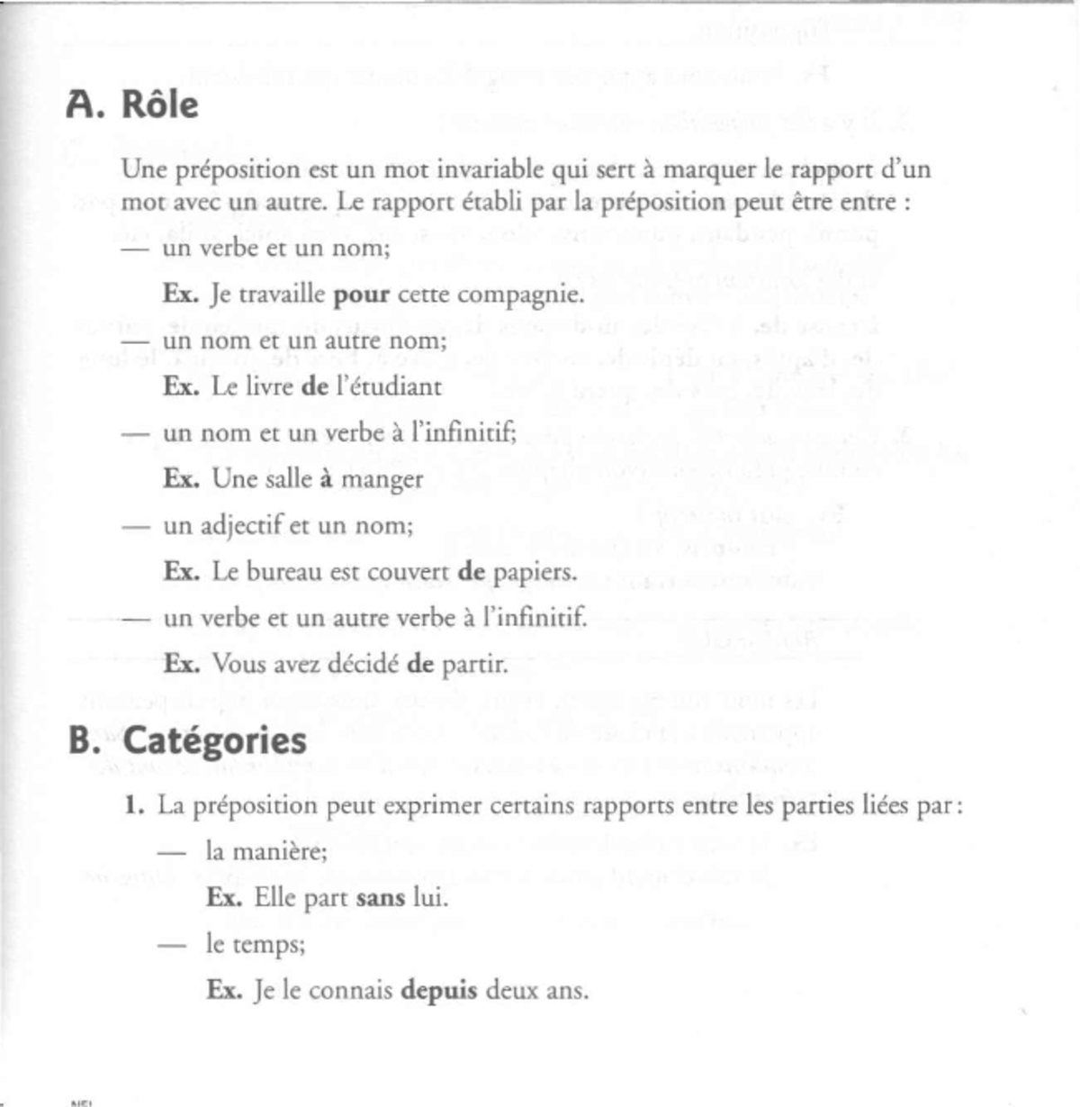 Les prepositions - Prépositions - A. Role Une preposition est un mot ...