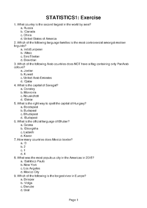 Statistics 1 Chapter Summary 2 - Page 1 STATISTICS1: Quiz Which state ...