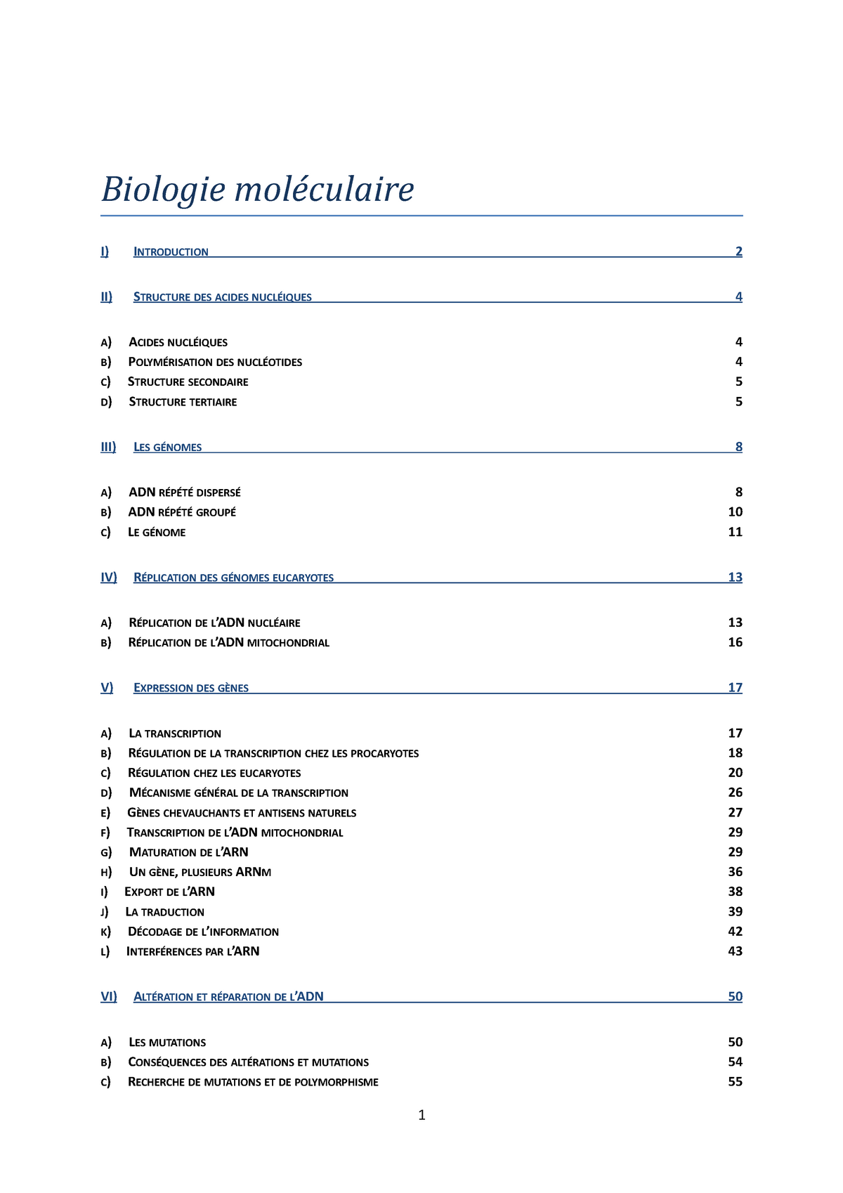 Biologie Moléculaire - Biologie Moléculaire S5 - Université Paris-Est ...