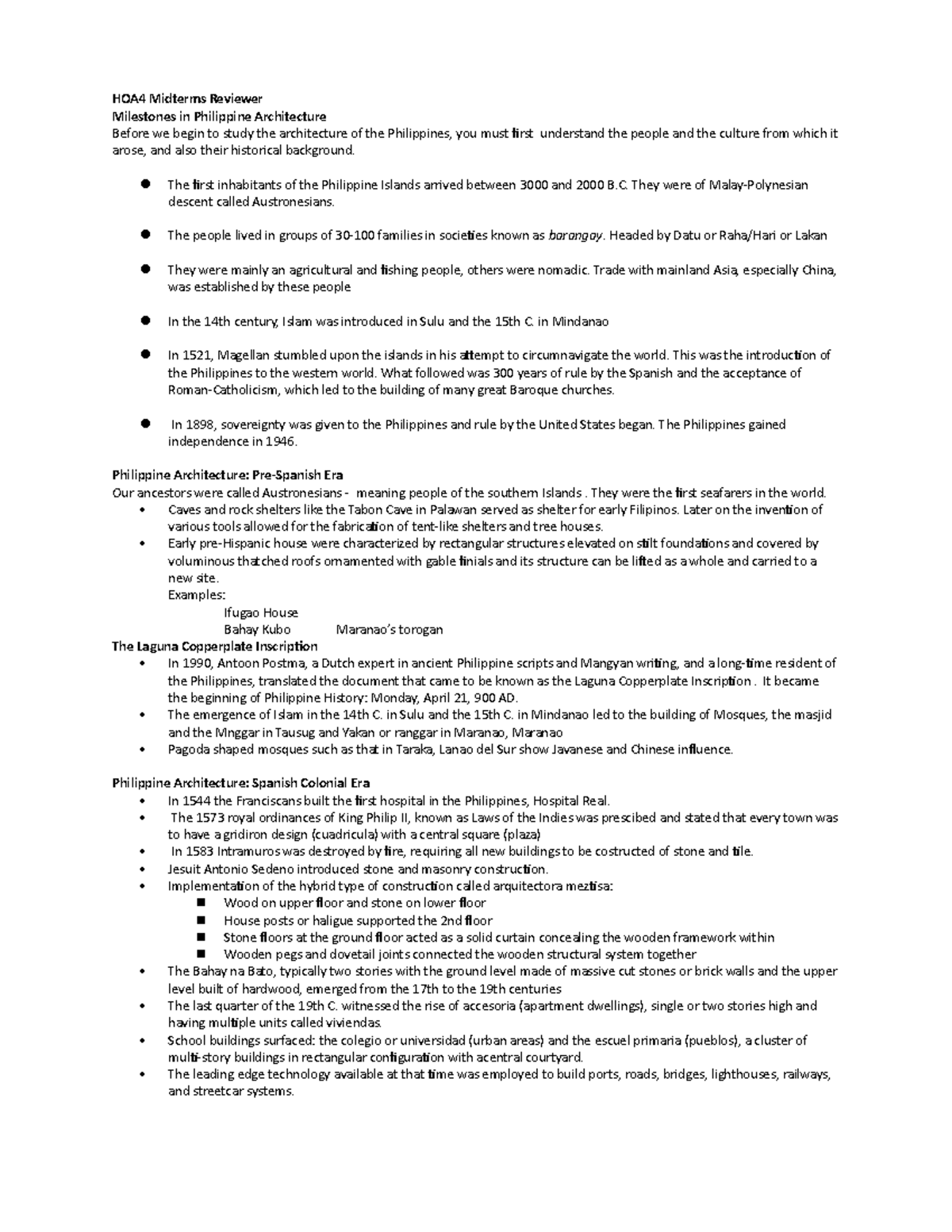 History of Philippine Architecture Summary-History of Architecture 04 ...