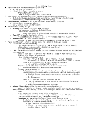 VCU BIOL/ANTH 403 Exam 1 Notes - Primatology Unit 1 Study Guide ...