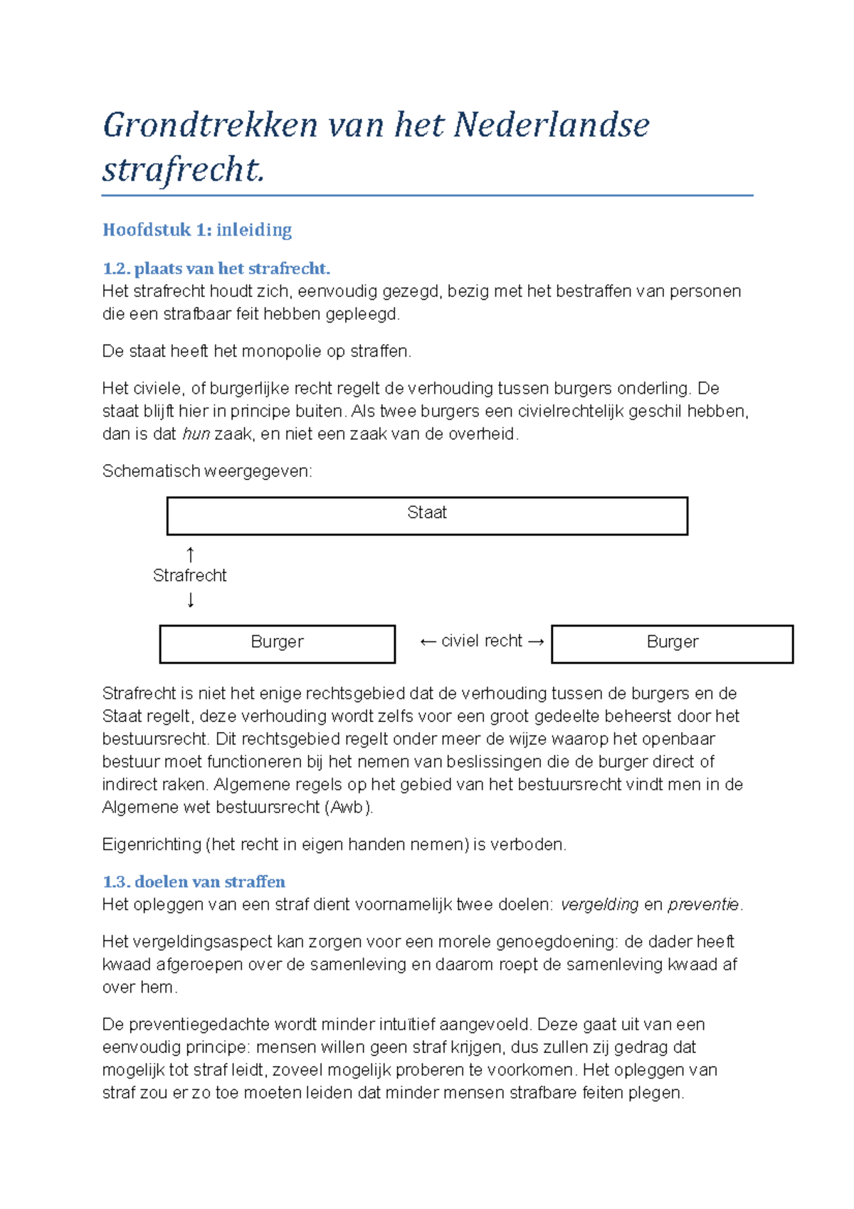 Grondtrekken Van Het Nederlandse Strafrecht Samenvatting - Grondtrekken ...