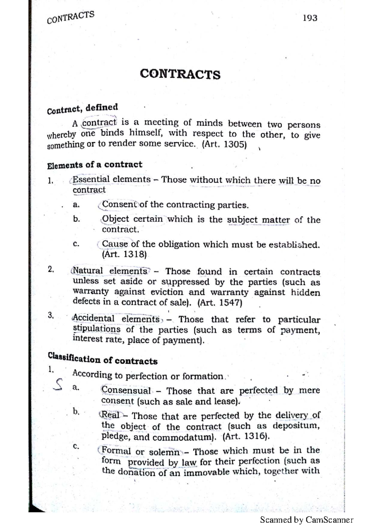 2 contracts notes in business law by fidelito soriano 2016 edition ...